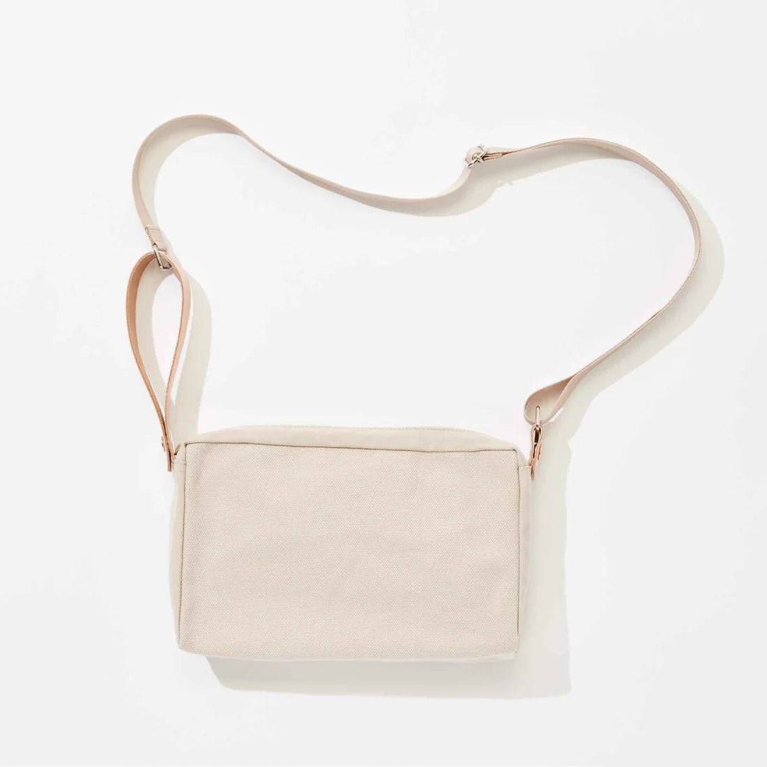Kurashiki Hampu Canvas 2-Way Handbag & Shoulder Pouch - Grayish White | Japanese Canvas Crossbody Bag for Women | Perfect for Work, Travel & Everyday Use