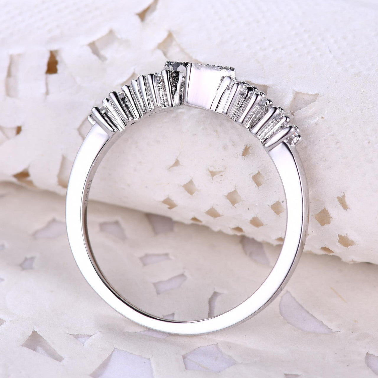 3.5mm Natural Emerald Square Cut Ring for Women - 14K White Gold Minimalist Everyday Jewelry - Perfect for Daily Wear, Office & Special Occasions