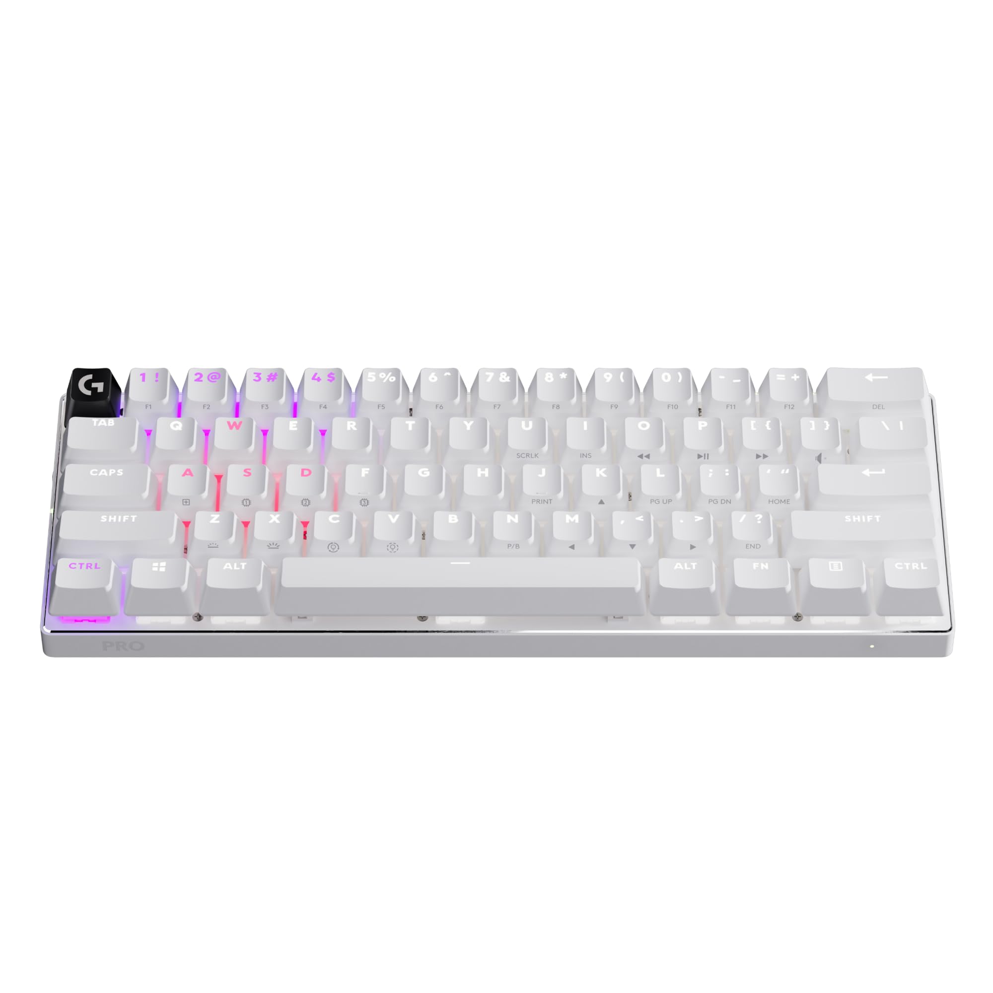 Logitech G PRO X 60 Lightspeed Wireless Mechanical Gaming Keyboard - Compact 60% TKL Design, RGB LIGHTSYNC, GX Optical Tactile Switches, Durable PBT Keycaps for Windows PC (White) - Perfect for Esports, Streaming & Office Work