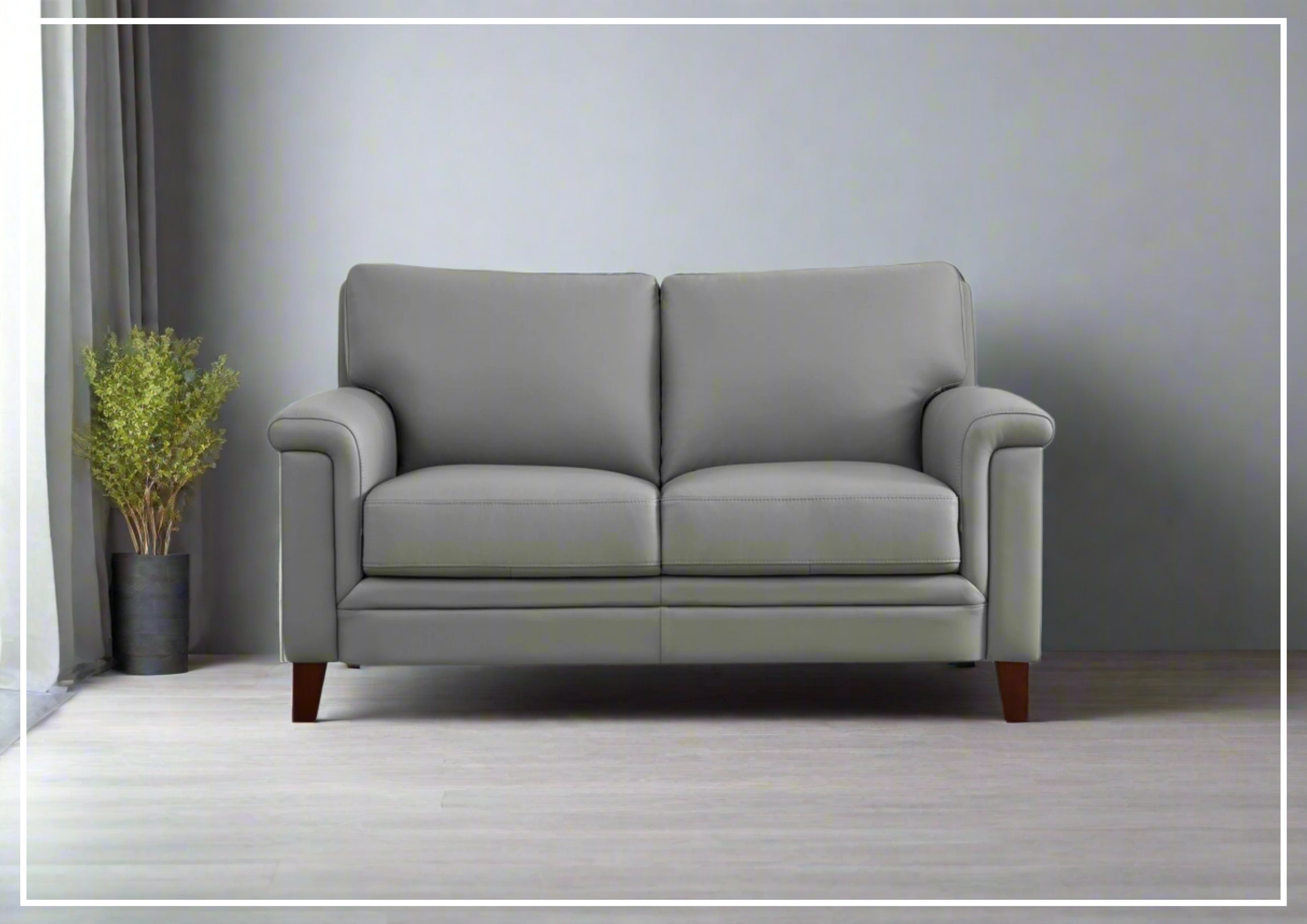 Hydeline Westcott 2-Seater Leather Sofa - Top Grain Genuine Leather, Modern Living Room Furniture for Small Spaces, Perfect for Apartments & Cozy Homes