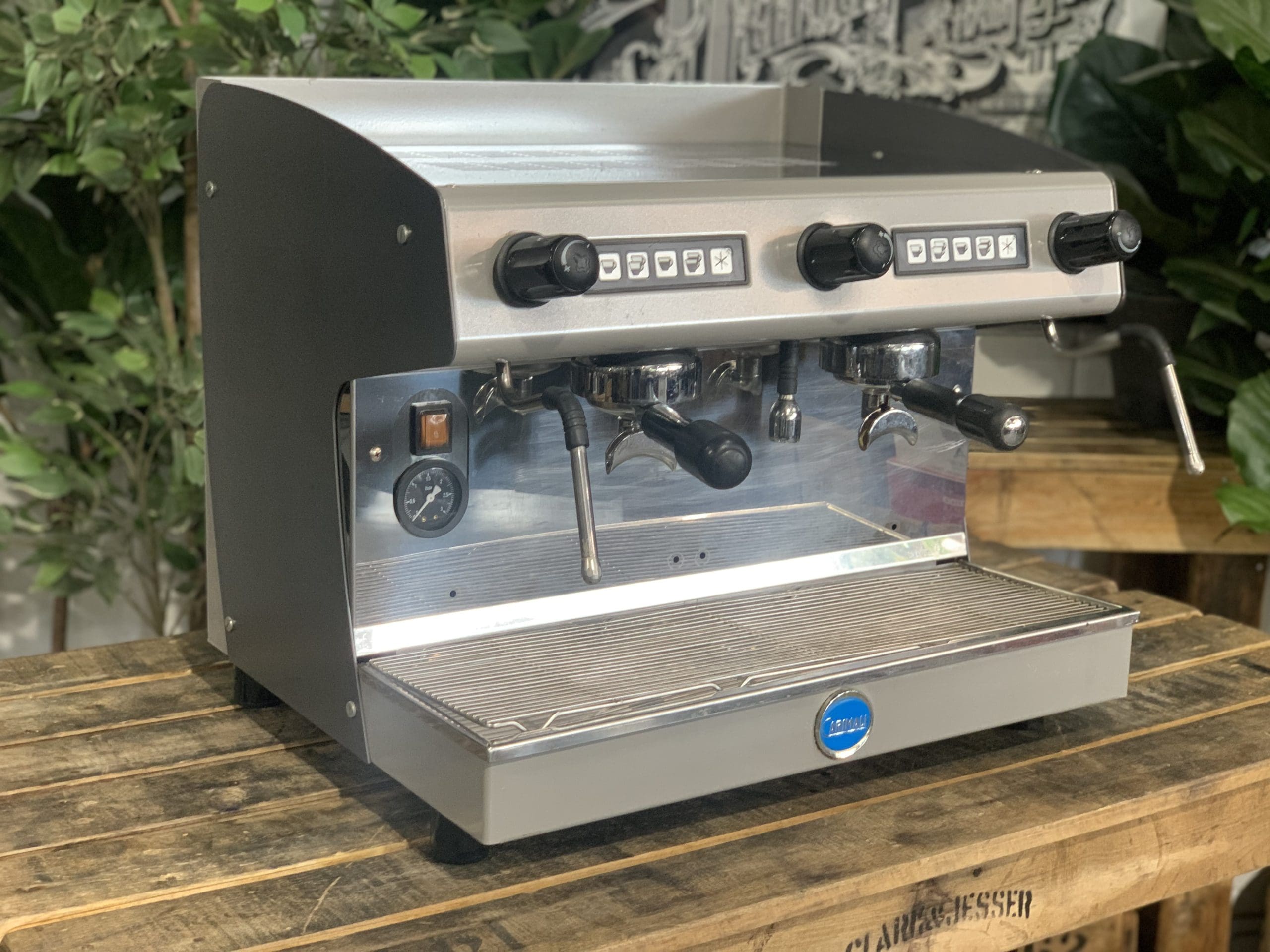 Carimali Pratica E2 2 Group Commercial Espresso Machine - Grey | Professional Coffee Maker for Cafes, Restaurants & Offices | Perfect for High-Volume Brewing & Latte Art