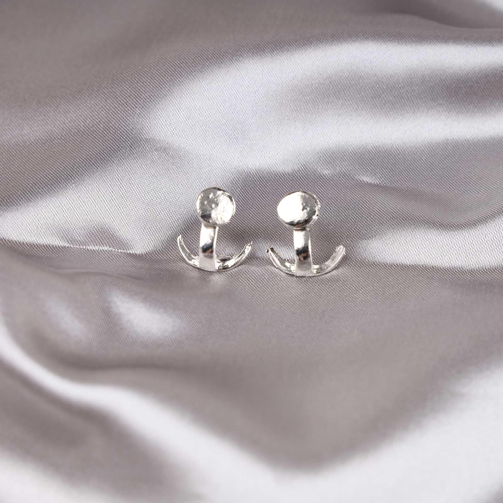 Boho Moon Ear Jackets for Women - Crescent Moon & Sun Double Sided Stud Earrings - Minimalist Silver Jewelry for Girls & Teens - Perfect for Everyday Wear, Date Nights & Festival Outfits