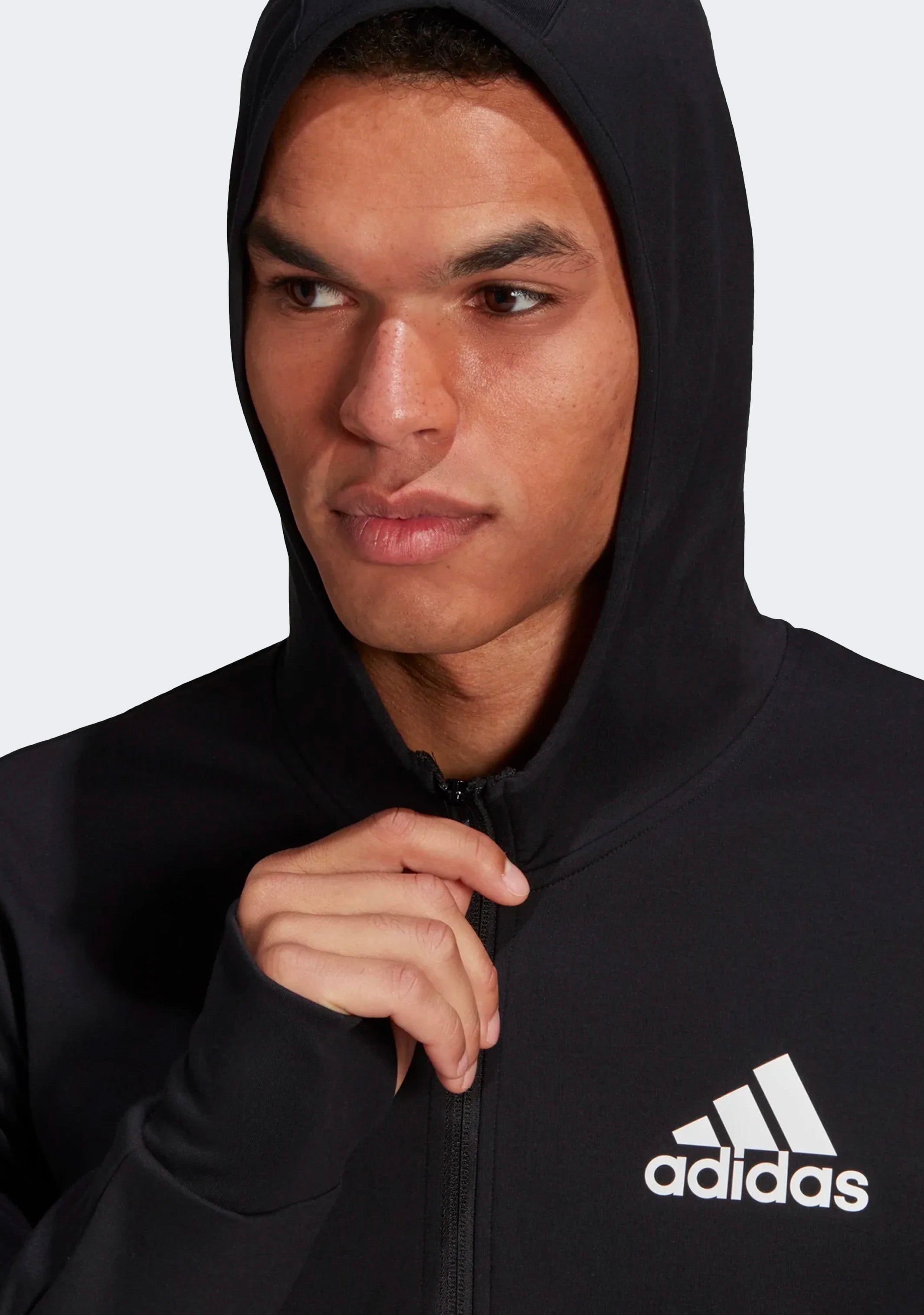 Adidas Men's Motion Full Zip Hoodie - Lightweight, Breathable & Comfortable for Running, Gym & Casual Wear