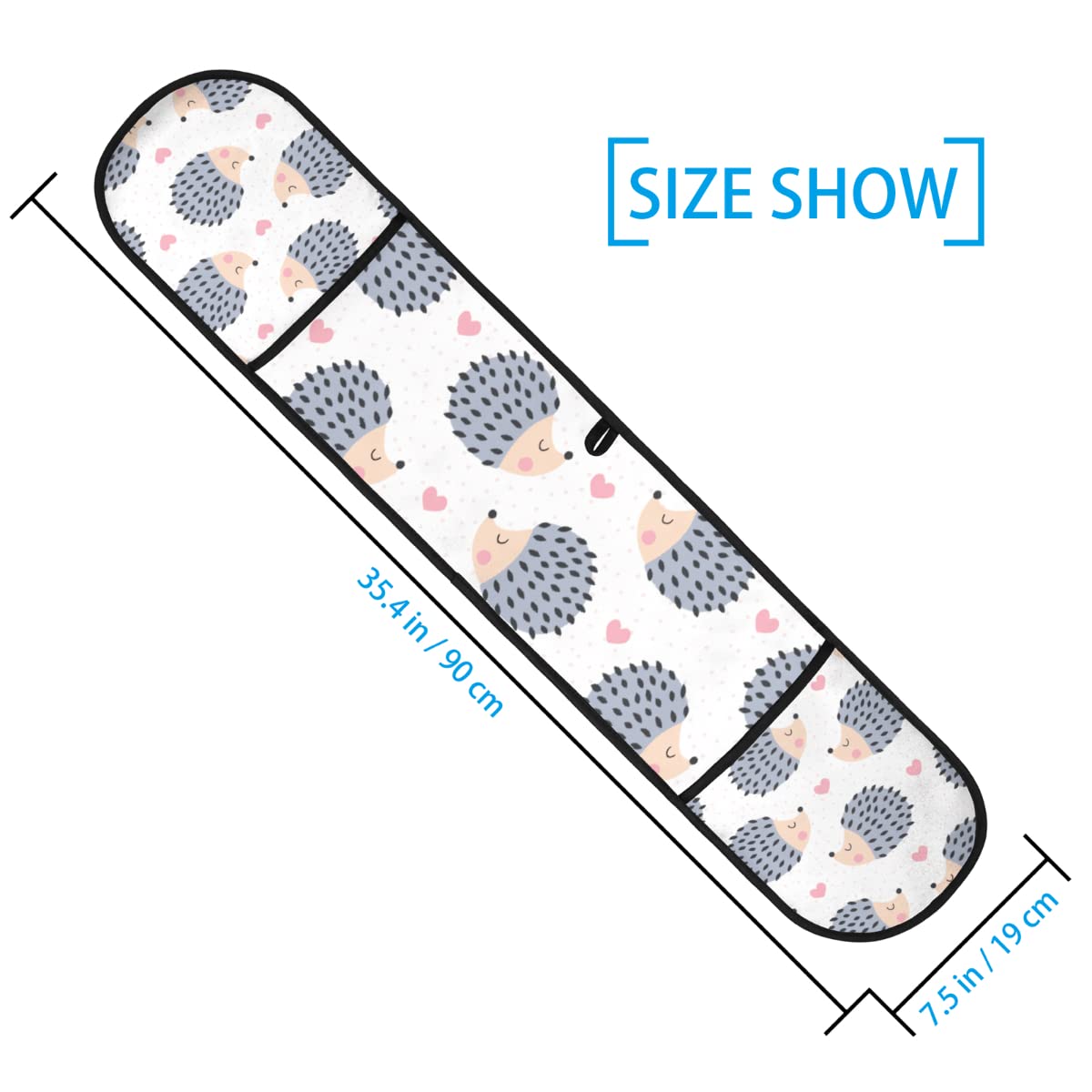 Autumn Hedgehog Double Oven Mitts - Heat Resistant Kitchen Gloves for Baking, Cooking, BBQ & Microwave (35.4 x 7.5 in) - Cute Fall Animal Design with Heart Pattern, Washable Potholder for Holiday Cooking & Home Decor
