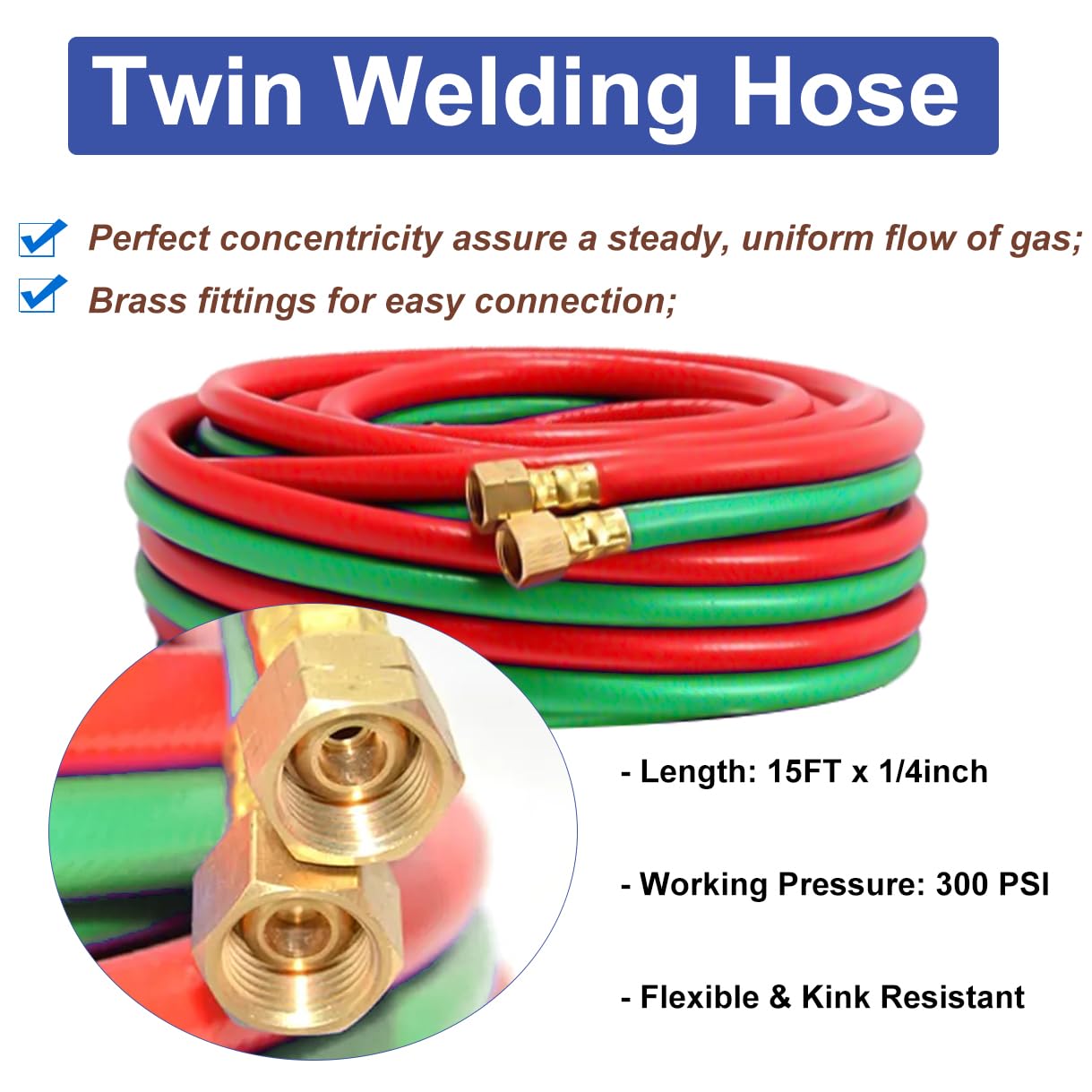 Oxy Acetylene Torch Kit - Medium Duty Gas Cutting & Welding Kit with Nozzle, Regulator & Hose - Perfect for Metal Fabrication, Auto Repair & DIY Projects