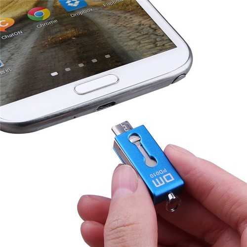 DM PD010 16GB Micro USB OTG Flash Drive - Portable Metal Waterproof USB Stick for Smartphones, Android Devices & Data Storage