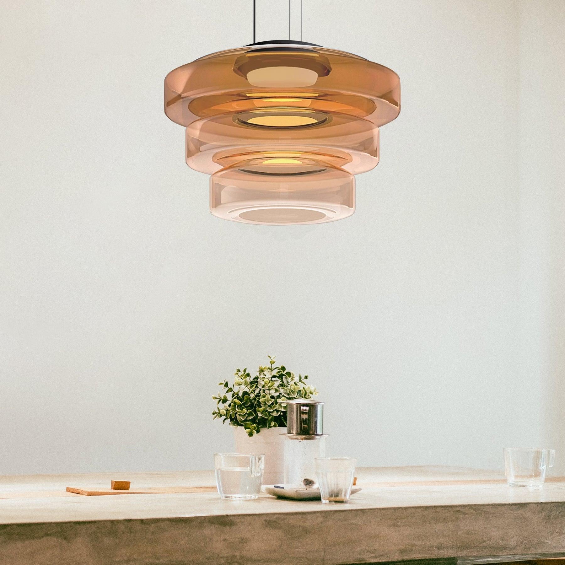 Modern Levels Series Pendant Light - Adjustable Hanging Chandelier for Kitchen Island, Dining Room & Bedroom Lighting
