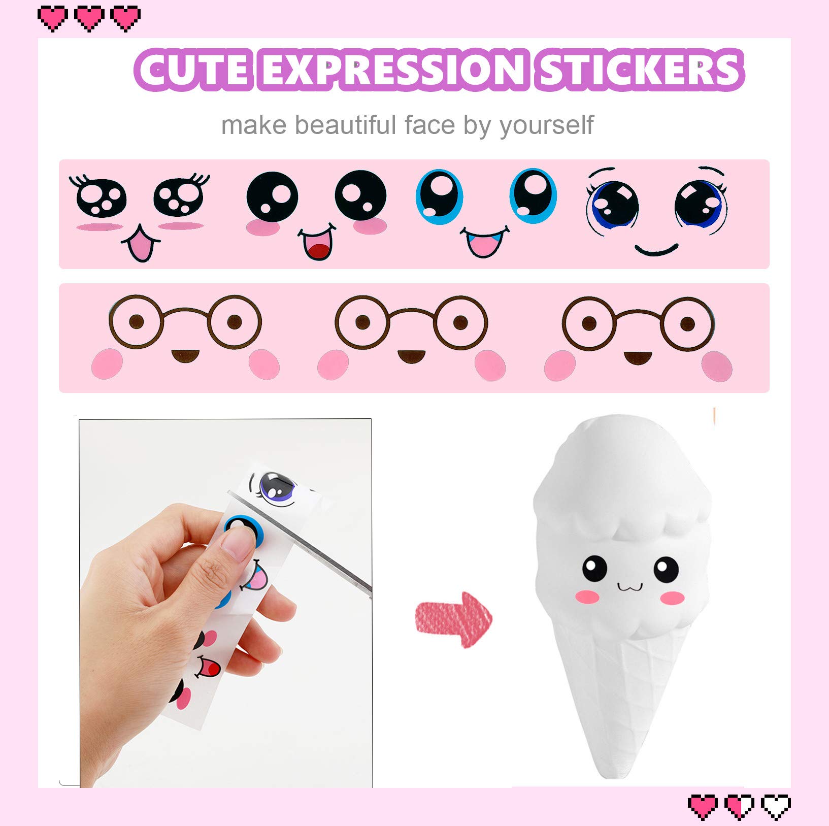 DIY Dessert Painting Kit for Kids - Kawaii Soft Squishy Slow Rise Arts & Crafts Set for Girls & Boys - Stress Relief Toys for Children & Adults - Perfect for Birthday Parties, Classroom Activities & Anxiety Relief