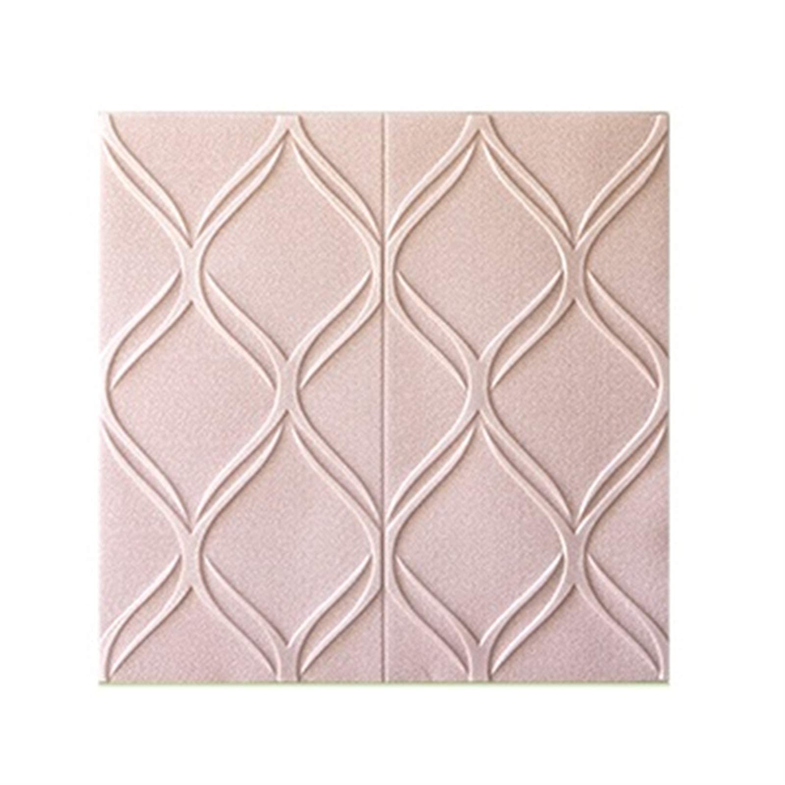 XIAOJUAN Self-Adhesive 3D Foam Brick Wall Panels - Waterproof Decorative Wall Stickers for TV Background, Ceiling & Corridor (Pink, 10pc, 70x70cm) | Modern Home & Office Decor, Easy DIY Installation