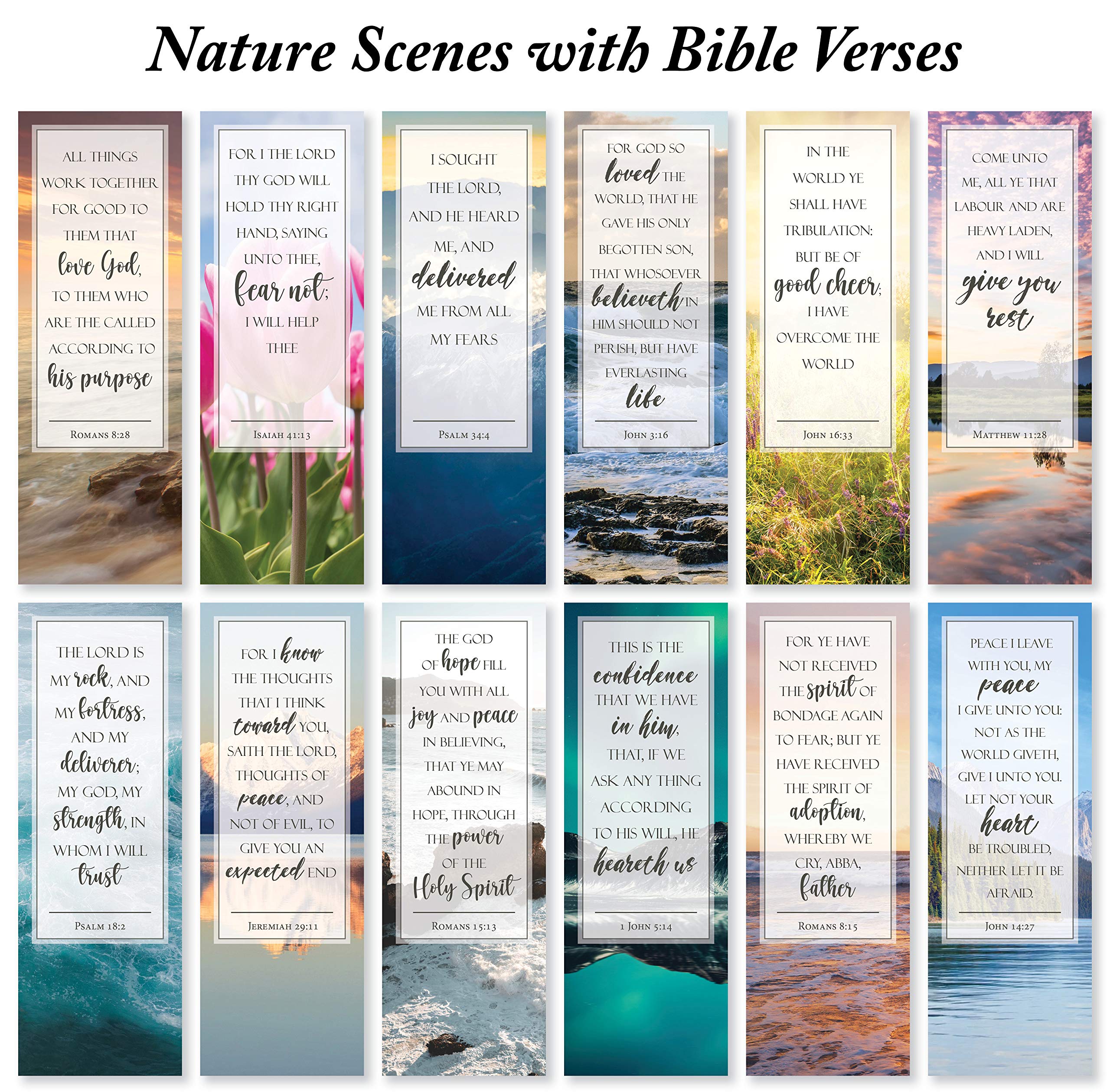 Be Not Afraid Bible Verse Bookmarks - Pack of 48 Religious Gift for Church, Bible Study & Christian Encouragement