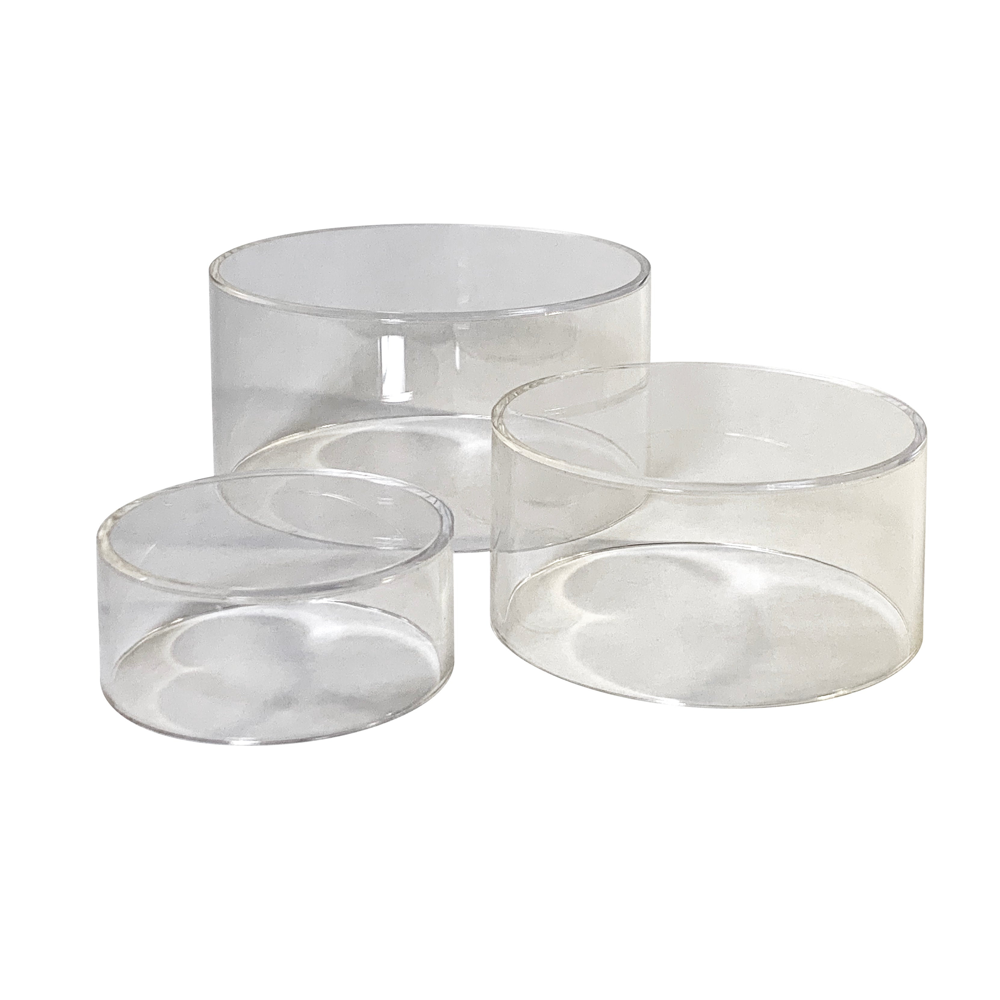 Clear Acrylic Cylinder Nesting Riser Displays - Set of 3 for Cake Stands, Cupcake Towers & Dessert Displays - Perfect for Weddings, Parties & Home Decor