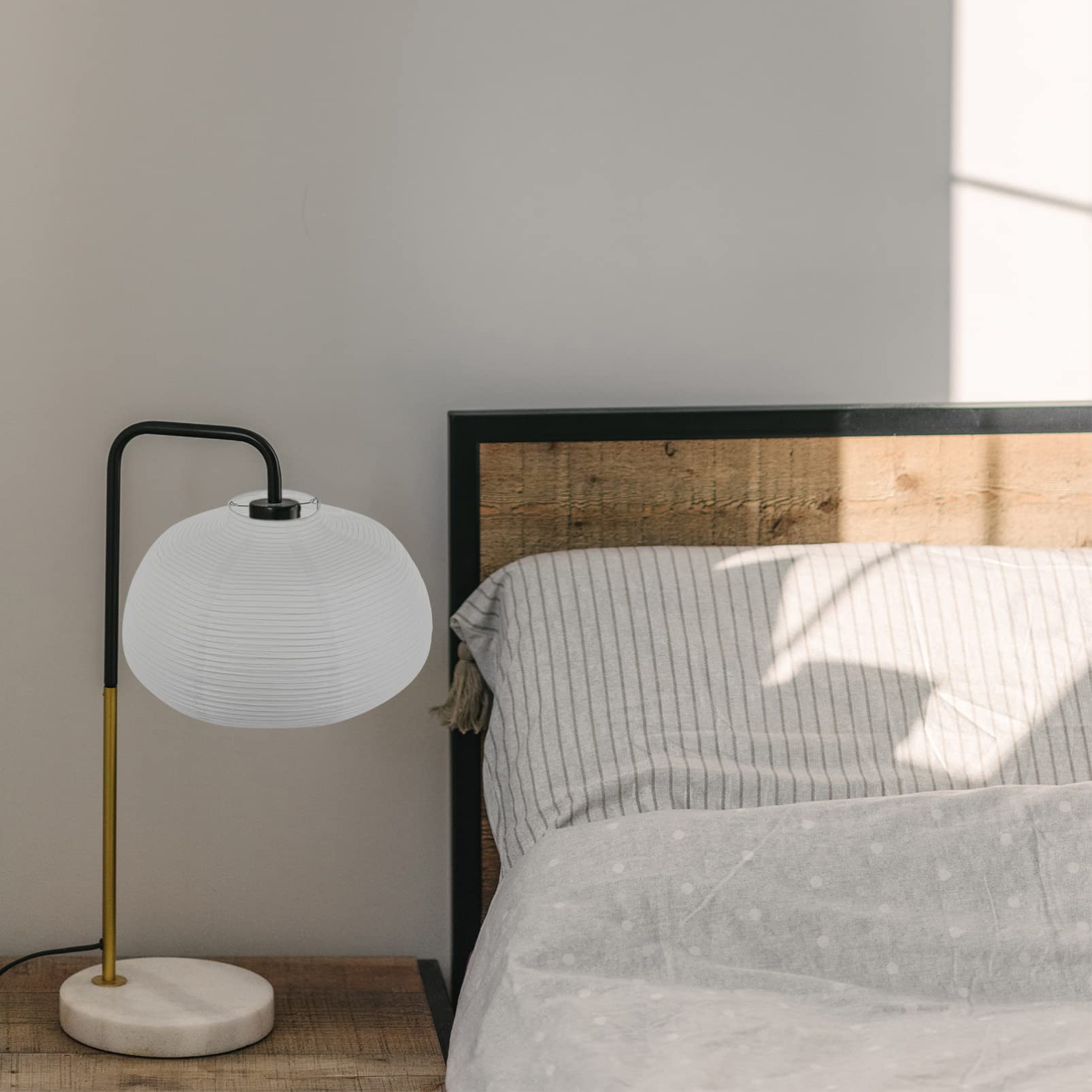 Japanese Rice Paper Lamp Shade - White Handmade Washi Paper Light Cover for Table Lamps, Ceiling Lights | Perfect for Home Decor, Wedding, Birthday Party & Bedroom Lighting