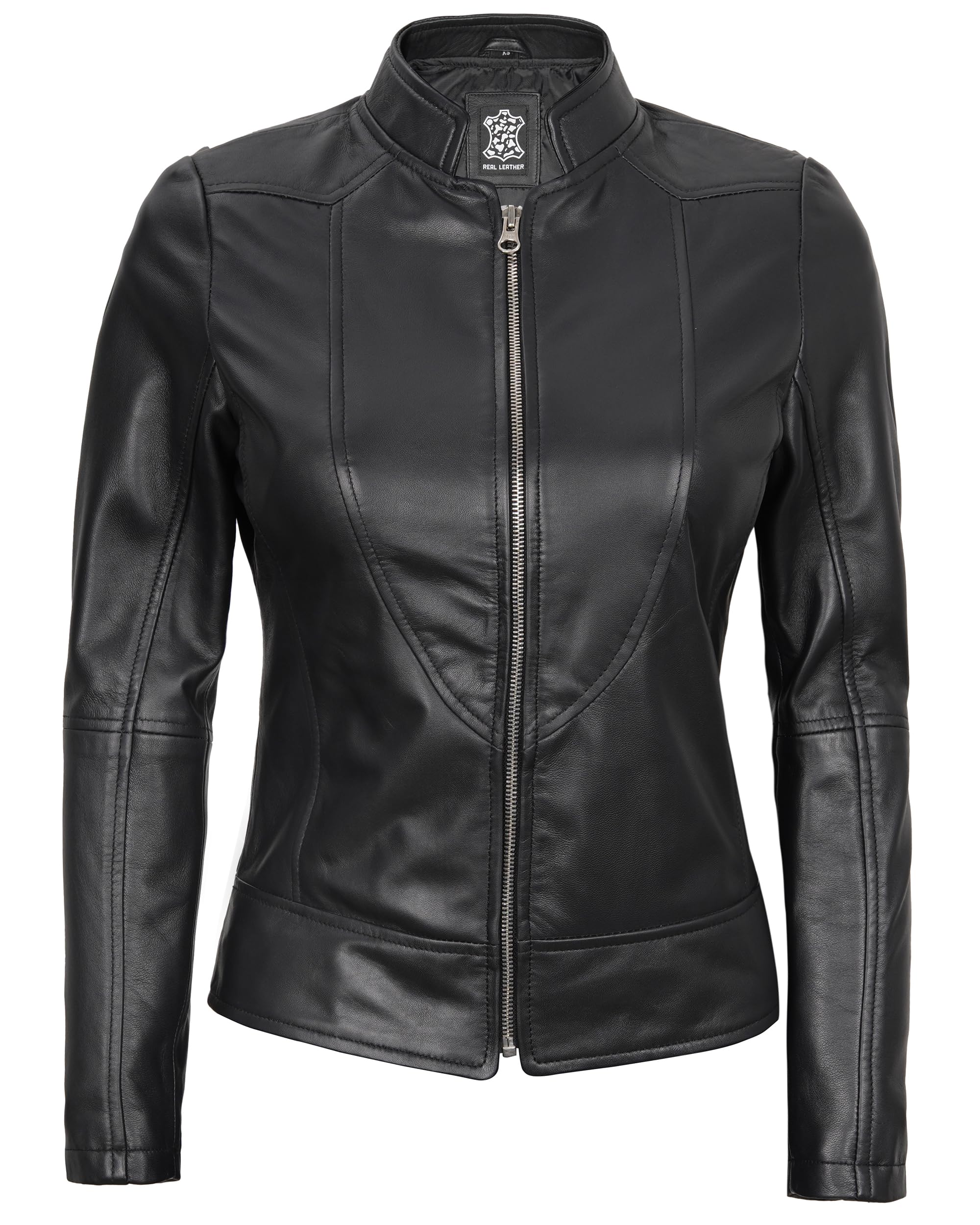 Premium Women's Leather Motorcycle Jacket - Stylish Cafe Racer Biker Jacket for Women | Perfect for Riding, Casual Wear & Outdoor Adventures