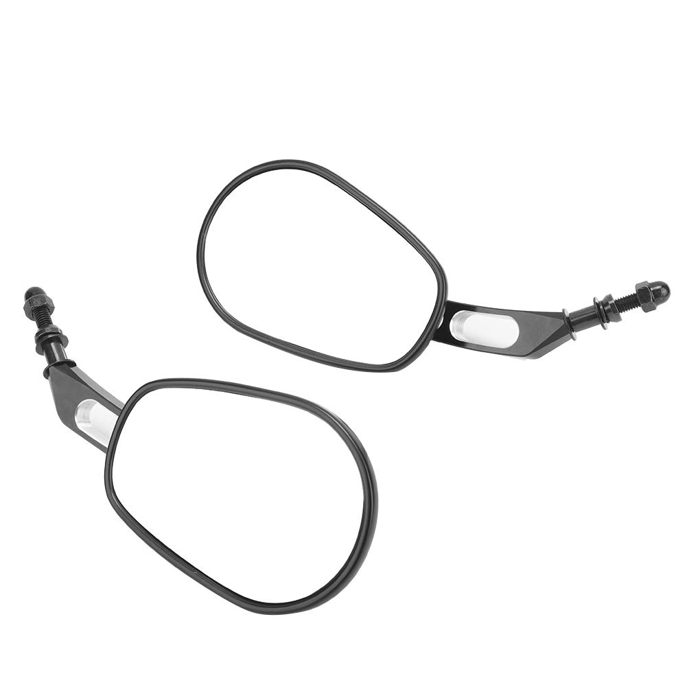 Black Metal Motorcycle Rearview Mirror - 1 Pair Replacement for Riding Safety
