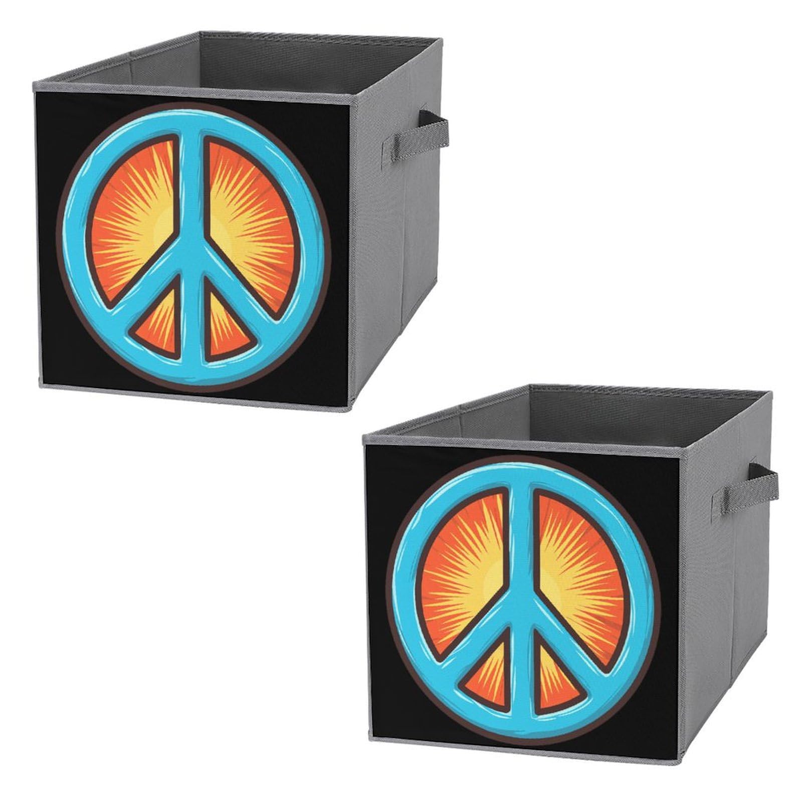 Foldable Storage Cubes with Handles - 2PCS for Home & Office Organization