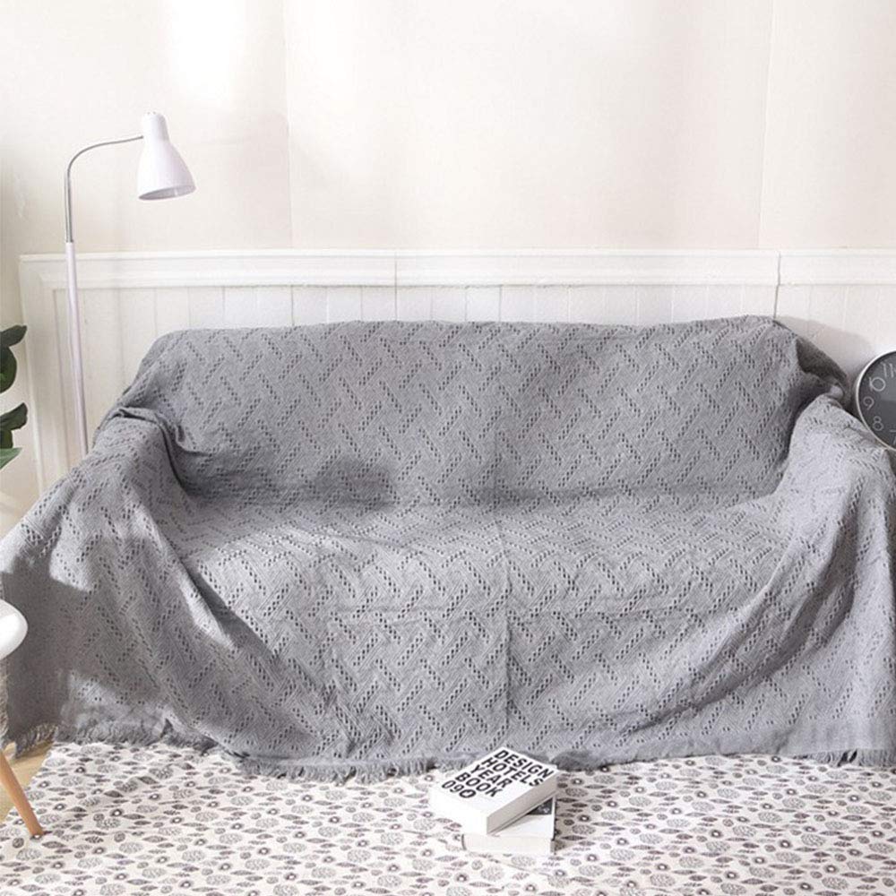 SVIO-SOFACOVER Handwoven Fringed Sofa Blanket - 90