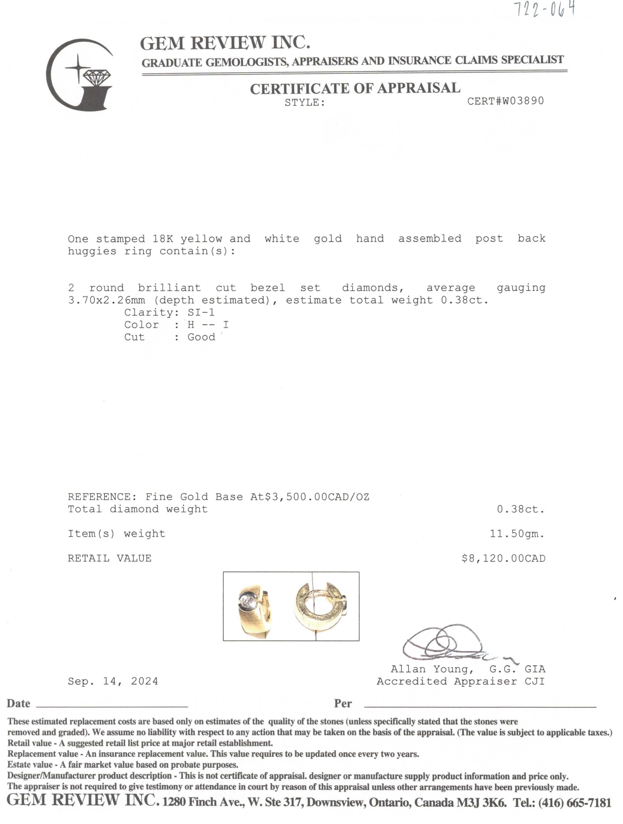 0.38ctw Diamond Huggie Earrings for Women - 14K Gold Hoop Earrings for Everyday Wear | Perfect Gift for Valentine's Day, Anniversary & Special Occasions