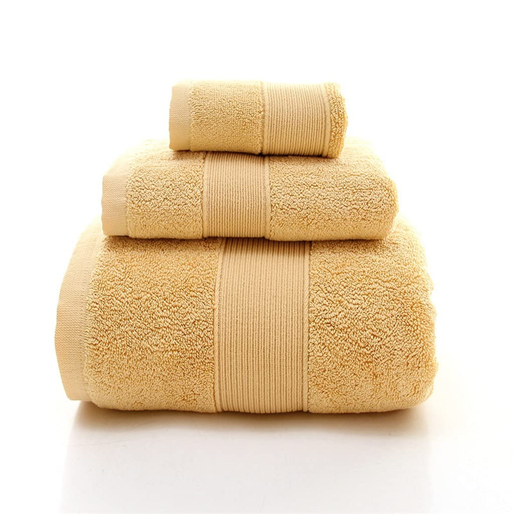 JEONSWOD 3-Piece Premium Cotton Bath Towel Set - Ultra Absorbent & Soft Bath, Hand & Face Towels for Adults - Luxury Bathroom Towel Suit (Color C) - Perfect for Spa, Gym & Guest Bathrooms