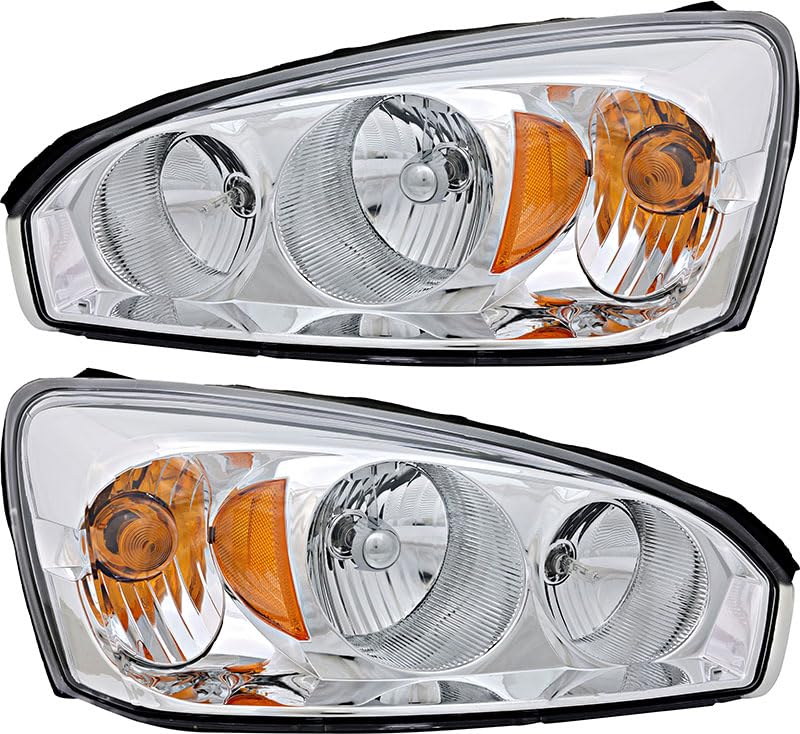 Chevrolet Chevy Malibu Headlights Replacement Set - Halogen Driver & Passenger Side Lamps for 2004-2008 Models | High Performance, Durable & Bright Lighting for Night Driving, Auto Restoration | Perfect for Daily Commute, Road Trips & Enhanced Safety