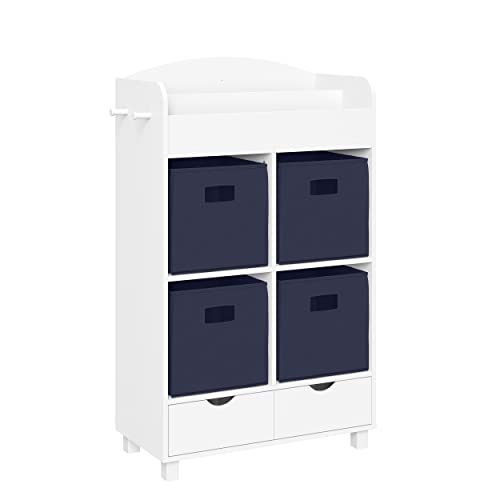 White With 4 Navy Bins