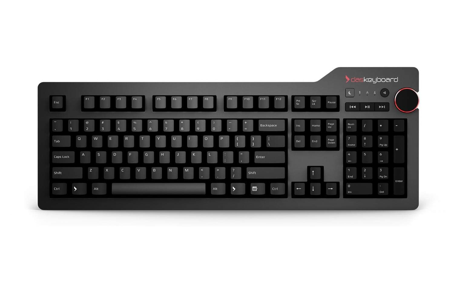 Das Keyboard 4 Professional Mechanical Keyboard - Cherry MX Brown Switches, USB 3.0 Hub, Volume Control - Aluminum Frame Wired Keyboard (104 Keys, Black) for Office, Gaming & Programming