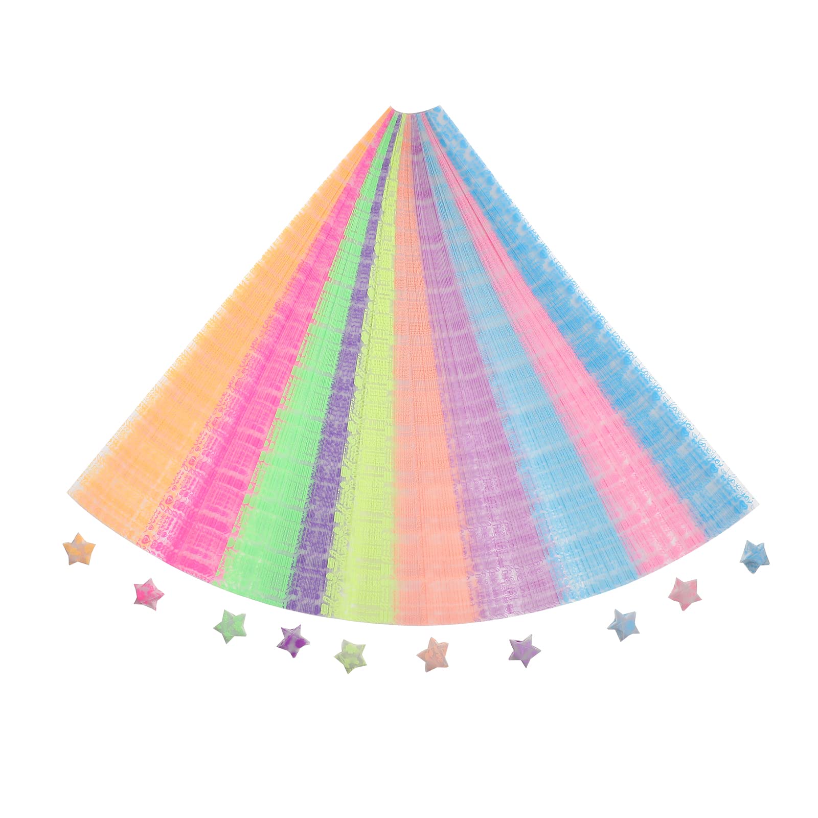 EXCEART 630pcs Glow in The Dark Star Paper Strips - DIY Star Folding Paper, Pentagram Craft Paper for Room Decor, Party Supplies & Night Sky Projection