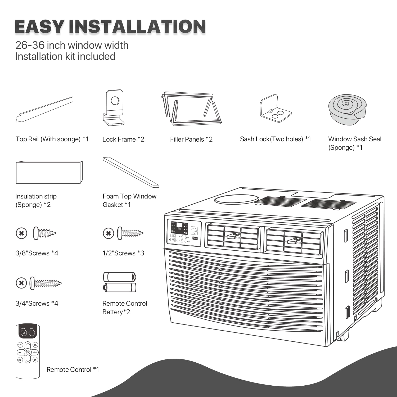 12000 BTU Window Air Conditioner - Powerful Cooling for Rooms Up to 450 Sq.Ft | 3-Speed Modes, Programmable Timer | Perfect for Bedrooms, Living Rooms & Home Offices
