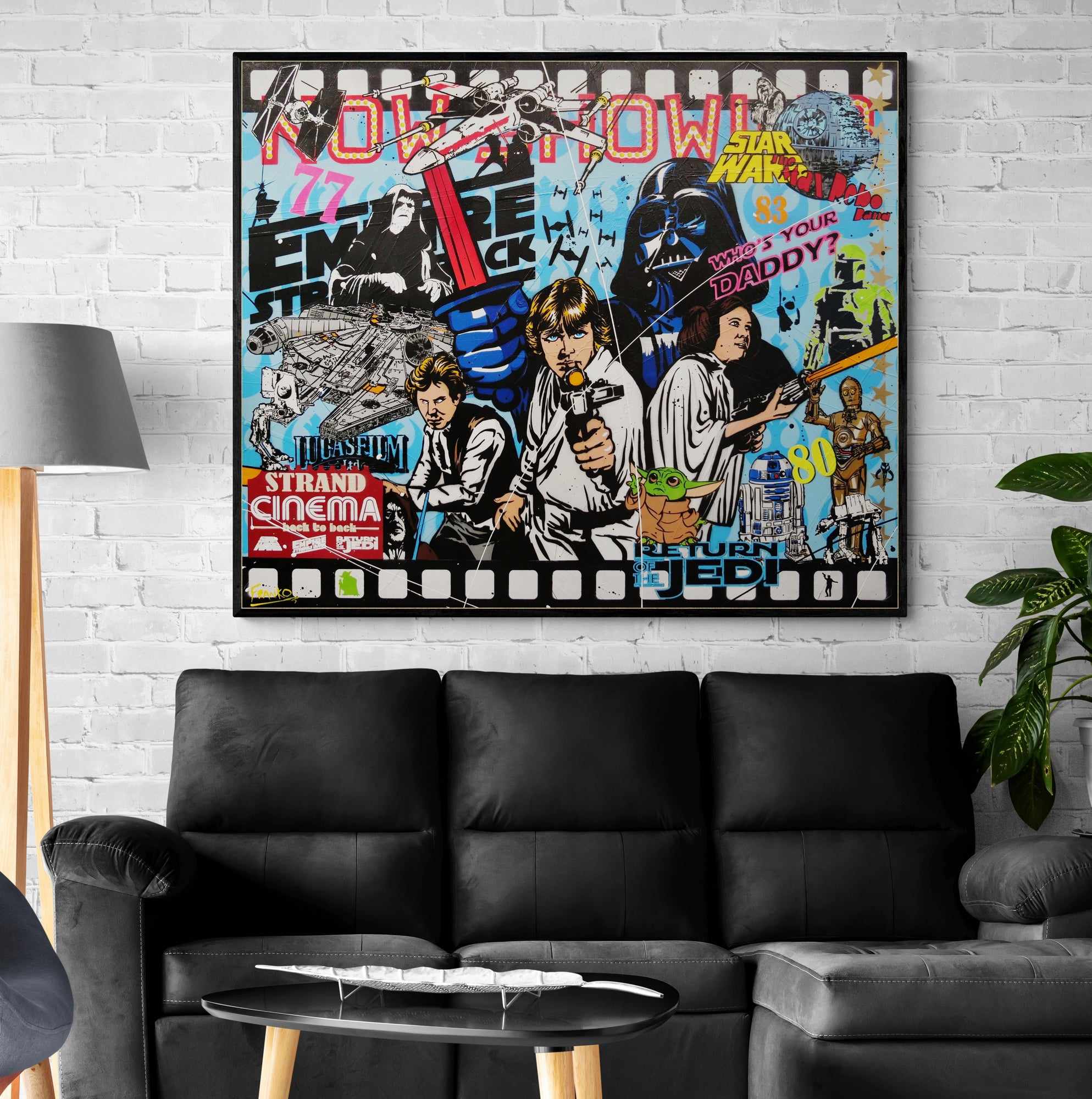Skywalker 120cm x 100cm Star Wars Textured Urban Pop Art Canvas Painting - Perfect for Living Room, Bedroom & Office Decor