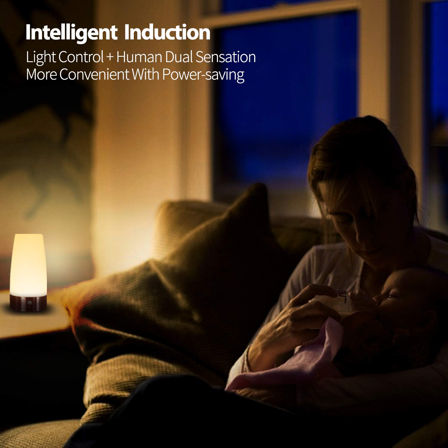 Betus Motion Sensor Night Light - Battery Operated Desk Lamp with 2 Detection Modes, Soft Ambient Lighting for Bedroom, Living Room, Kitchen & Nursery | Perfect for Nighttime Safety, Hallway Lighting & Kids Room Decor