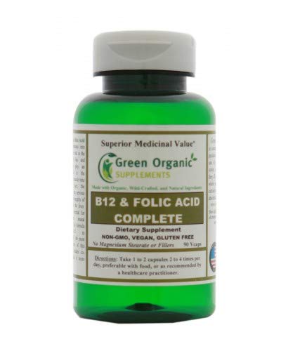 Organic Vitamin B12 & Folic Acid Supplement for Energy & Metabolism Support - Vegan, Non-GMO, Gluten-Free - Boost Energy Levels & Support Heart Health - Perfect for Daily Wellness & Active Lifestyles