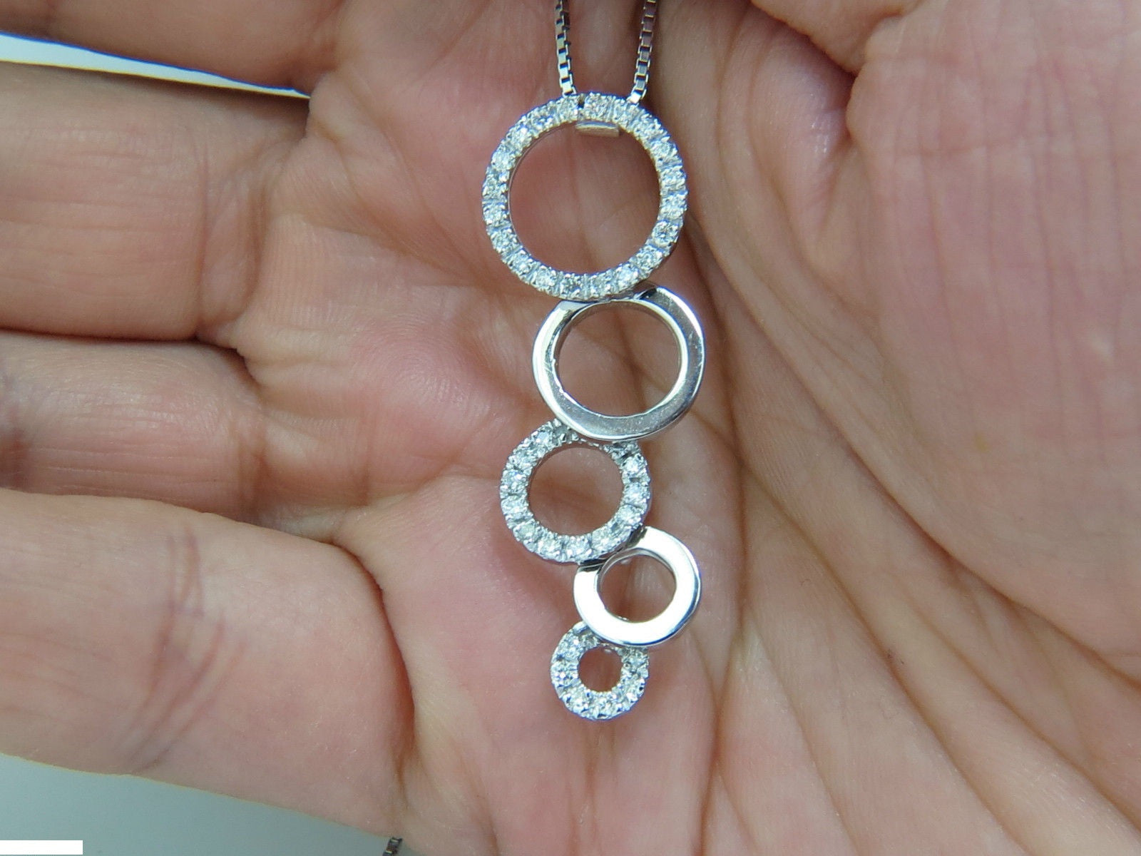0.60CT Round Dangle Bubble Pendant with Natural Diamonds (F/VS, 14K Gold) - Perfect for Weddings, Parties & Special Occasions