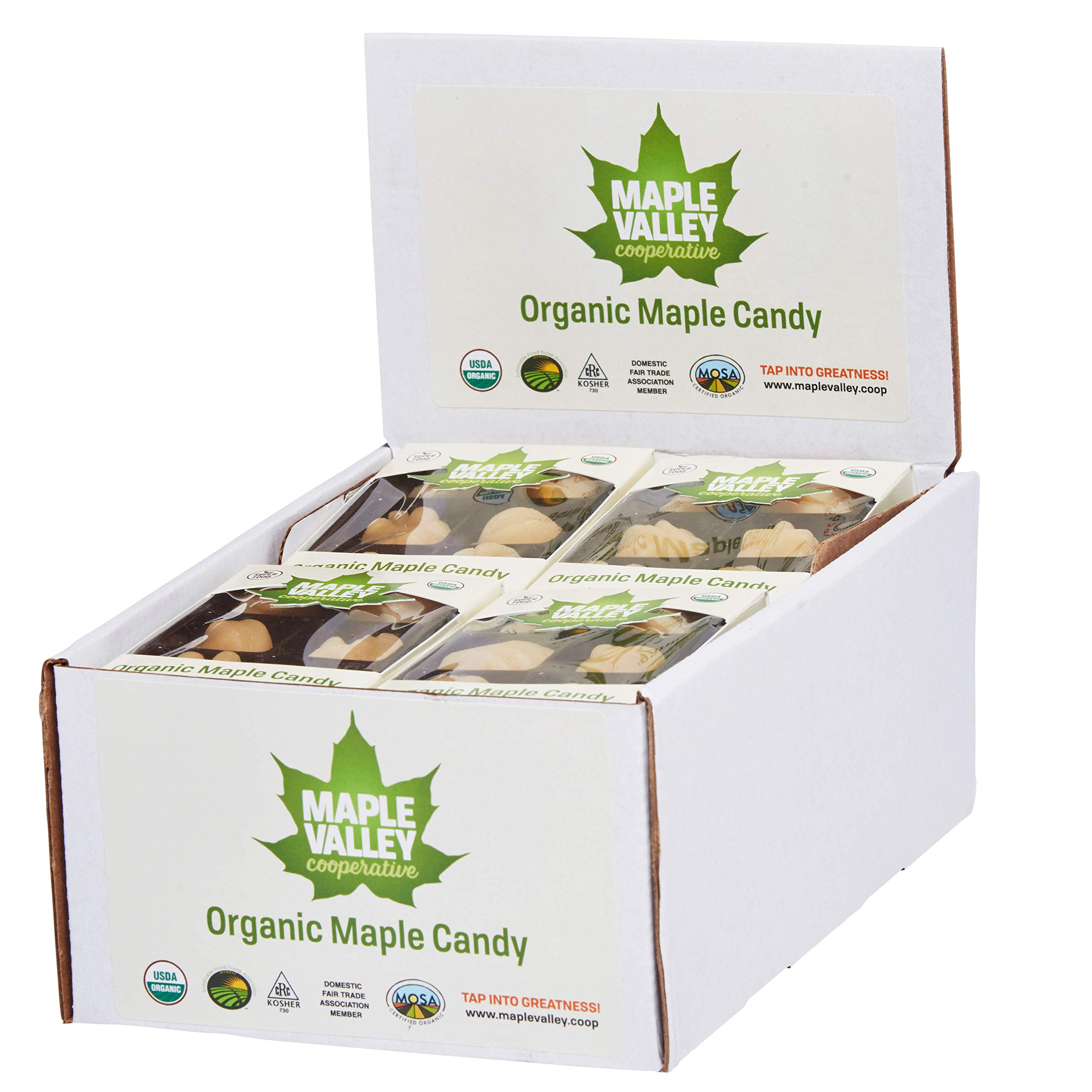 Organic Maple Candy by Maple Valley - 16-Pack Box Set | Natural Sweet Treat for Gifts, Parties & Dessert Toppings