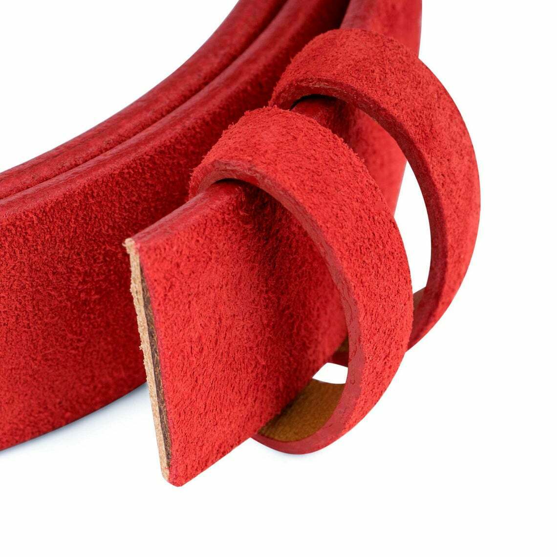 Premium 30mm Red Suede Belt Strap Replacement for Dunhill Belts - 100% Genuine Leather Unisex Accessory - Perfect for Casual, Office & Formal Wear
