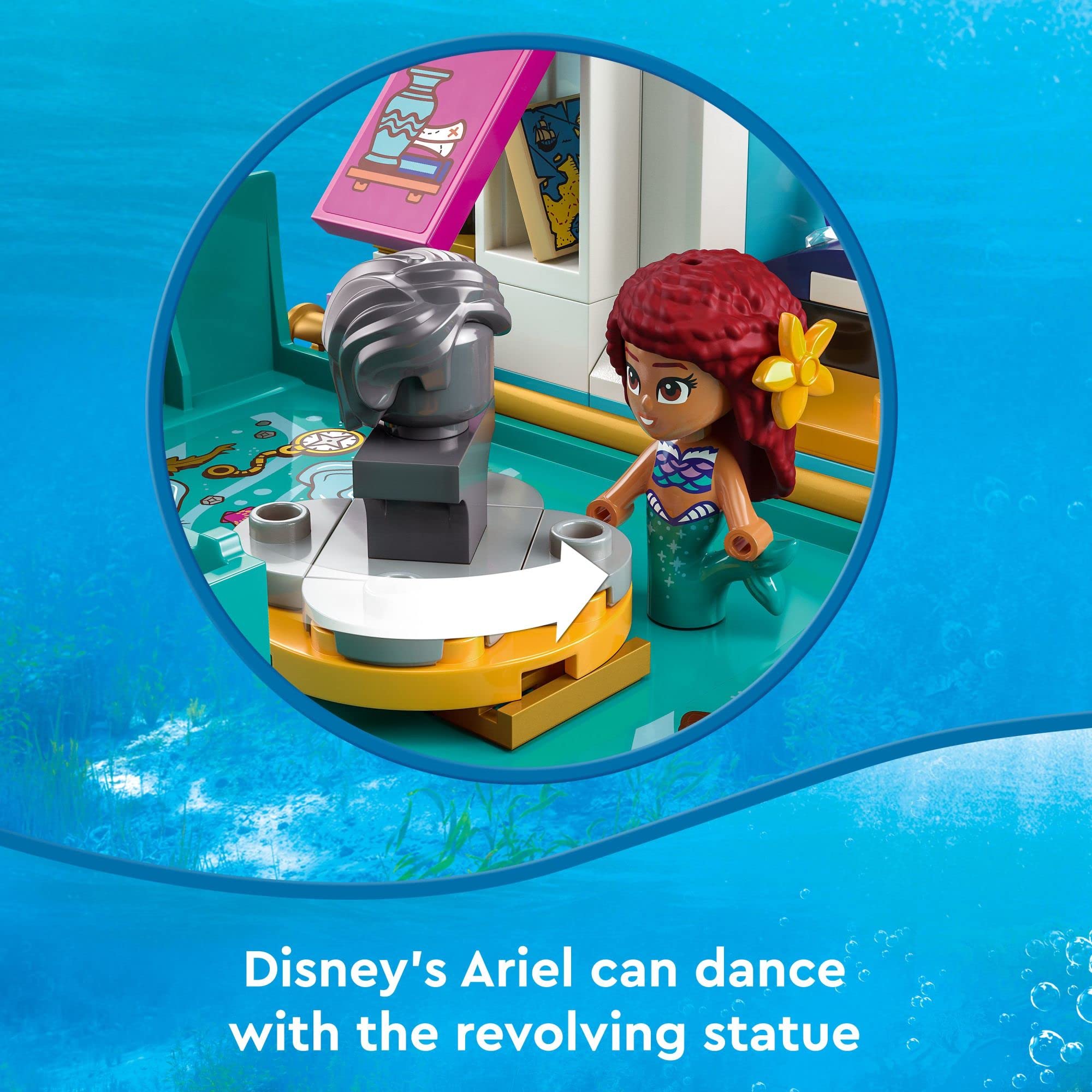 LEGO Disney The Little Mermaid Story Book 43213 Building Set - Ariel, Prince Eric & Ursula Micro-Dolls | Disney Princess Toy for Kids Ages 5+ | Perfect Birthday Gift, Creative Play & Disney Collection Display