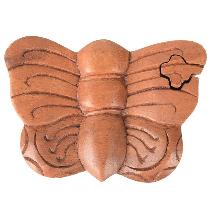 Butterfly Puzzle Box - Wooden Brain Teaser for Adults & Kids - Perfect for Stress Relief, Gifts & Home Decor