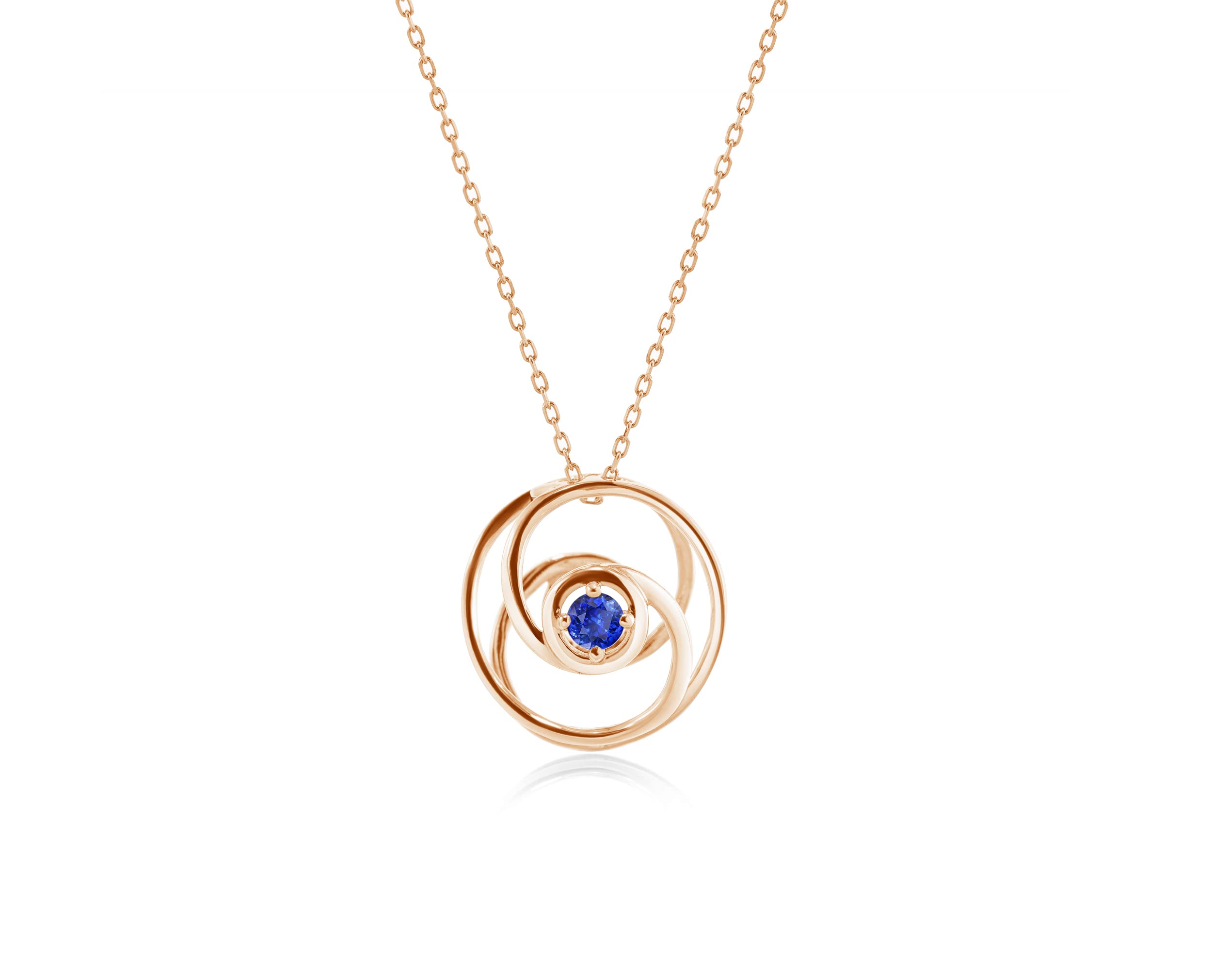 Dainty Sapphire Charm Necklace - Minimalist September Birthstone Pendant for Women | Delicate Circle Gold Jewelry for Everyday Wear & Special Occasions