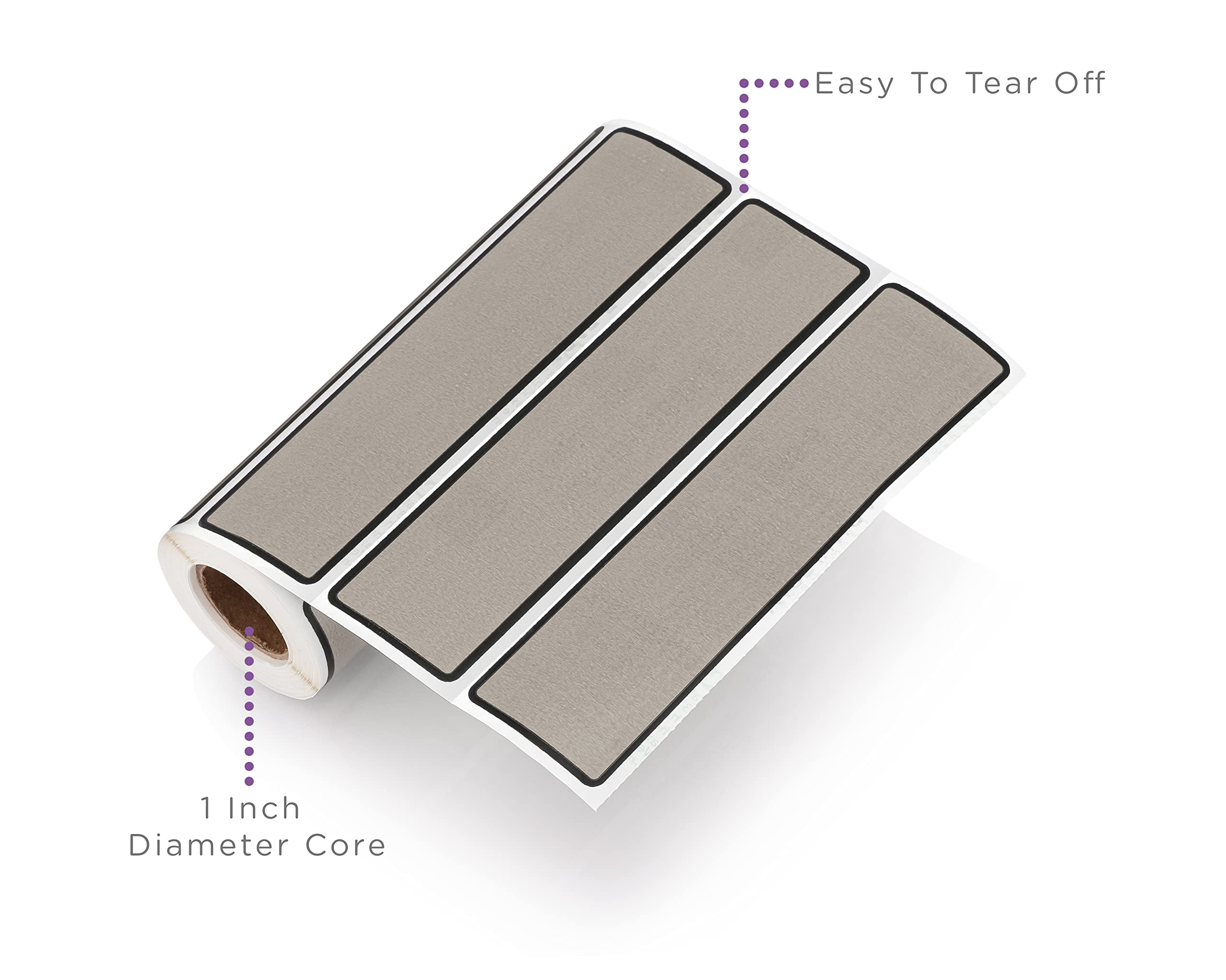 Carstens Adhesive Binder Spine Labels - 5 3/8” x 1 3/8” Gray Sticker Roll (200 Pack) - Perfect for Organizing 1.5” to 4” Ring Binders in Office, School & Home Filing Systems