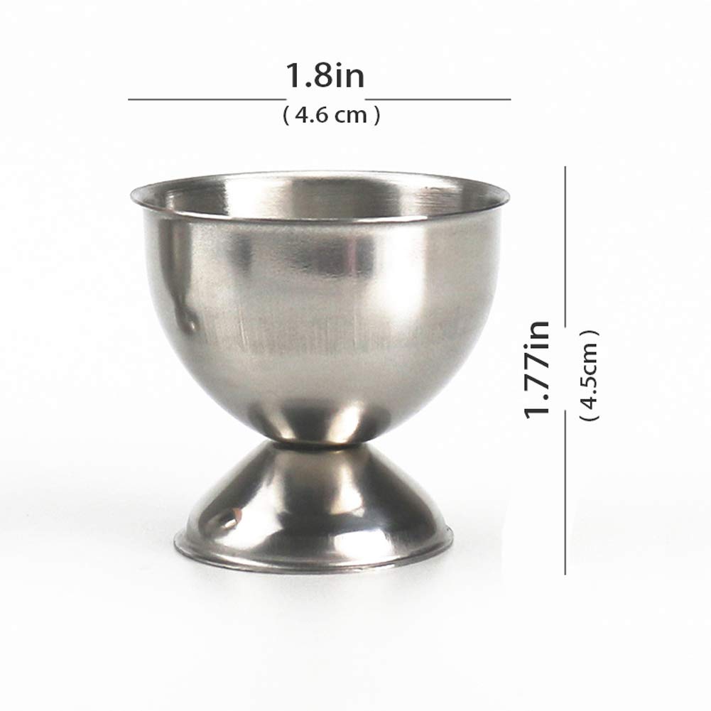 2Pcs Stainless Steel Egg Cups - Elegant Egg Holders & Egg Tray for Hard Boiled Eggs, Silver Kitchen Gadgets - Perfect for Breakfast, Brunch, and Easter Decorations