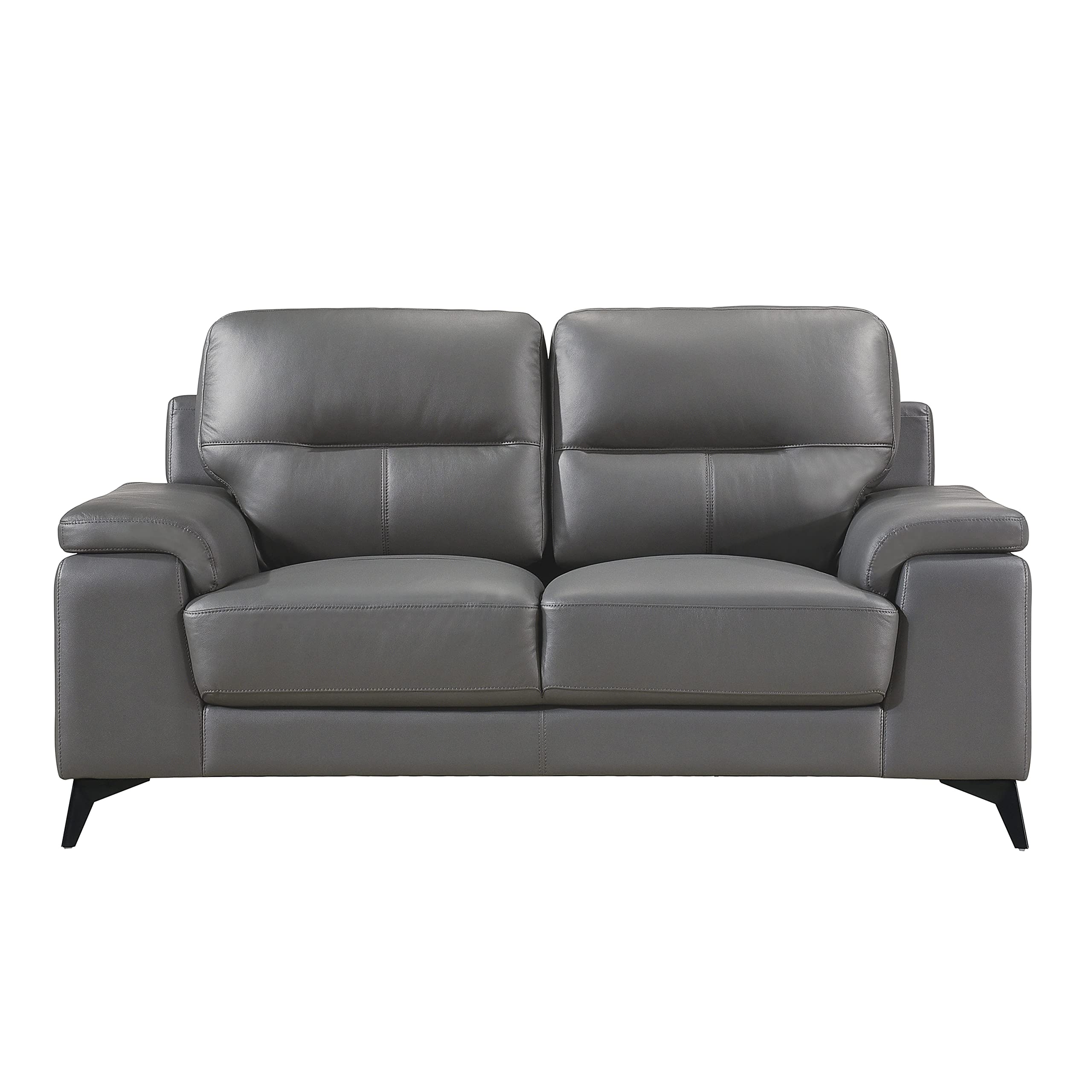 Lexicon Iglesia Modern Loveseat Sofa for Living Room - Dark Gray Upholstered 2-Seater Couch, Perfect for Small Spaces, Apartments & Cozy Home Decor