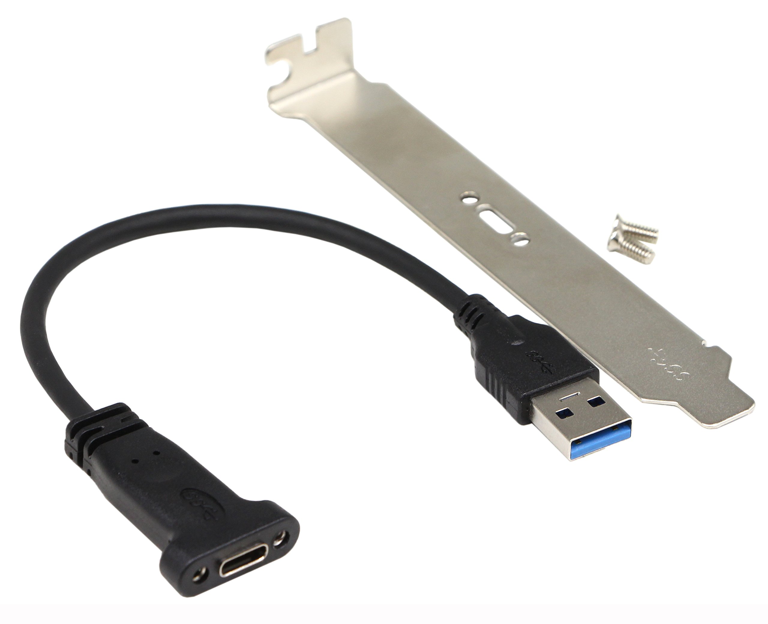 20cm USB 3.0 A Male to USB C Female Front Panel Header Extension Cable - High Speed Data Sync & Charging Cord for PC Case, Motherboard, and DIY Computer Builds