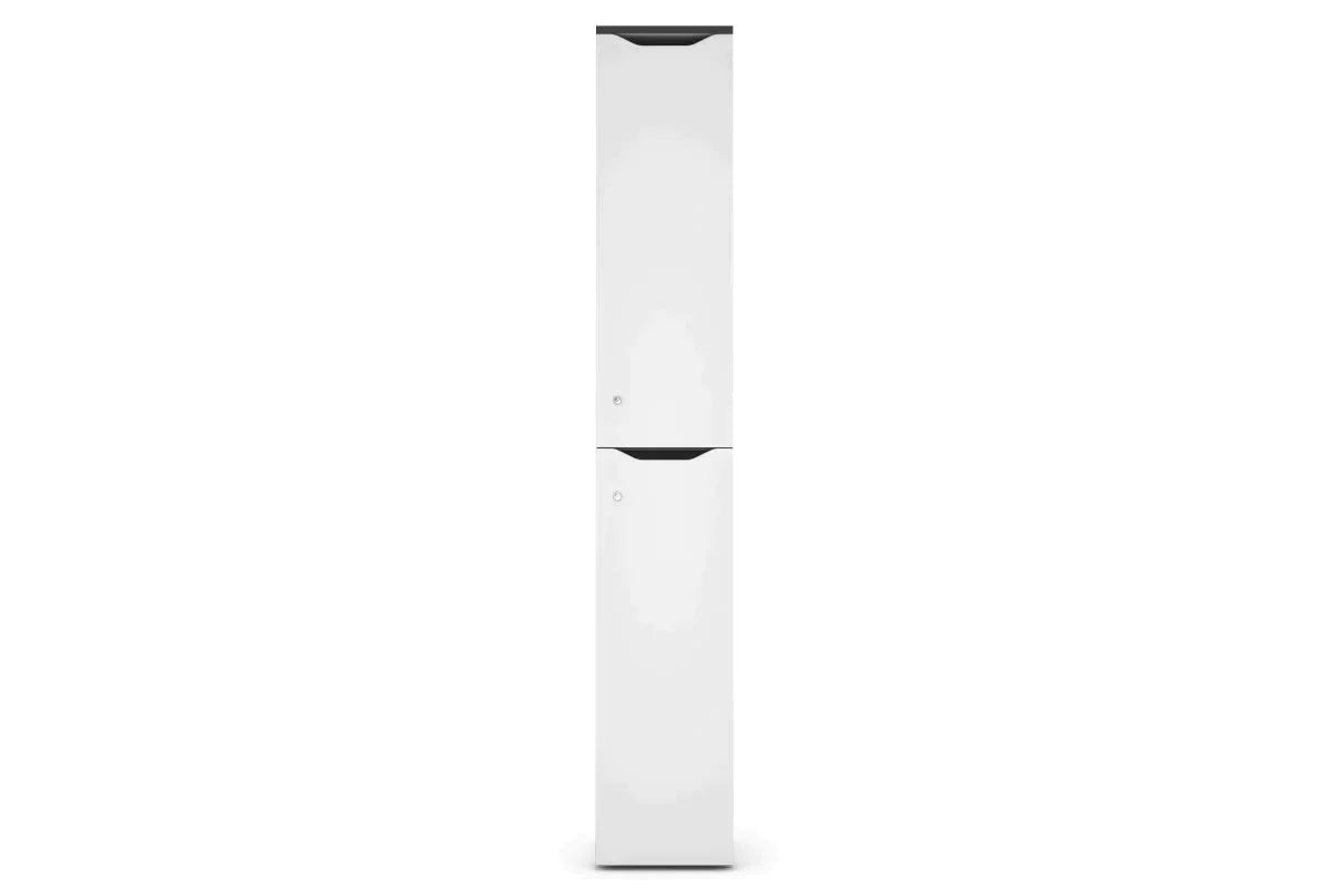 White Melamine Locker with 2-Tier Door - Durable School & Gym Storage Solution for Uniforms, Books & Sports Equipment