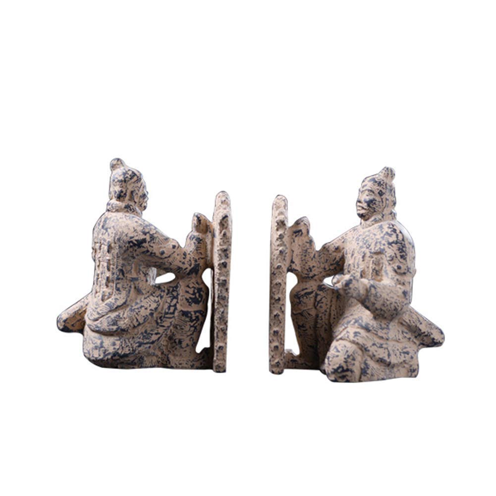 Authentic Terracotta Warrior Sculpture - Vintage Chinese Soldier Statue, Handcrafted Bookend & Desktop Decor - Perfect for Home Office, Bookshelf Display, and Historical Gift Ideas