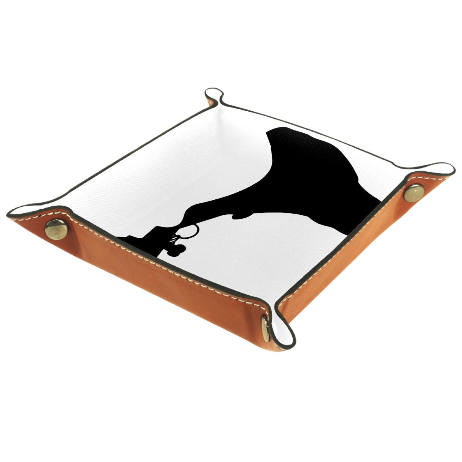 Leather Folding Dice Tray with Storage - Square Jewelry Organizer for Watch, Key, Coin & Candy - Multi-Purpose Pet Vet Box for Dogs | Portable Game Accessory & Home Storage Solution