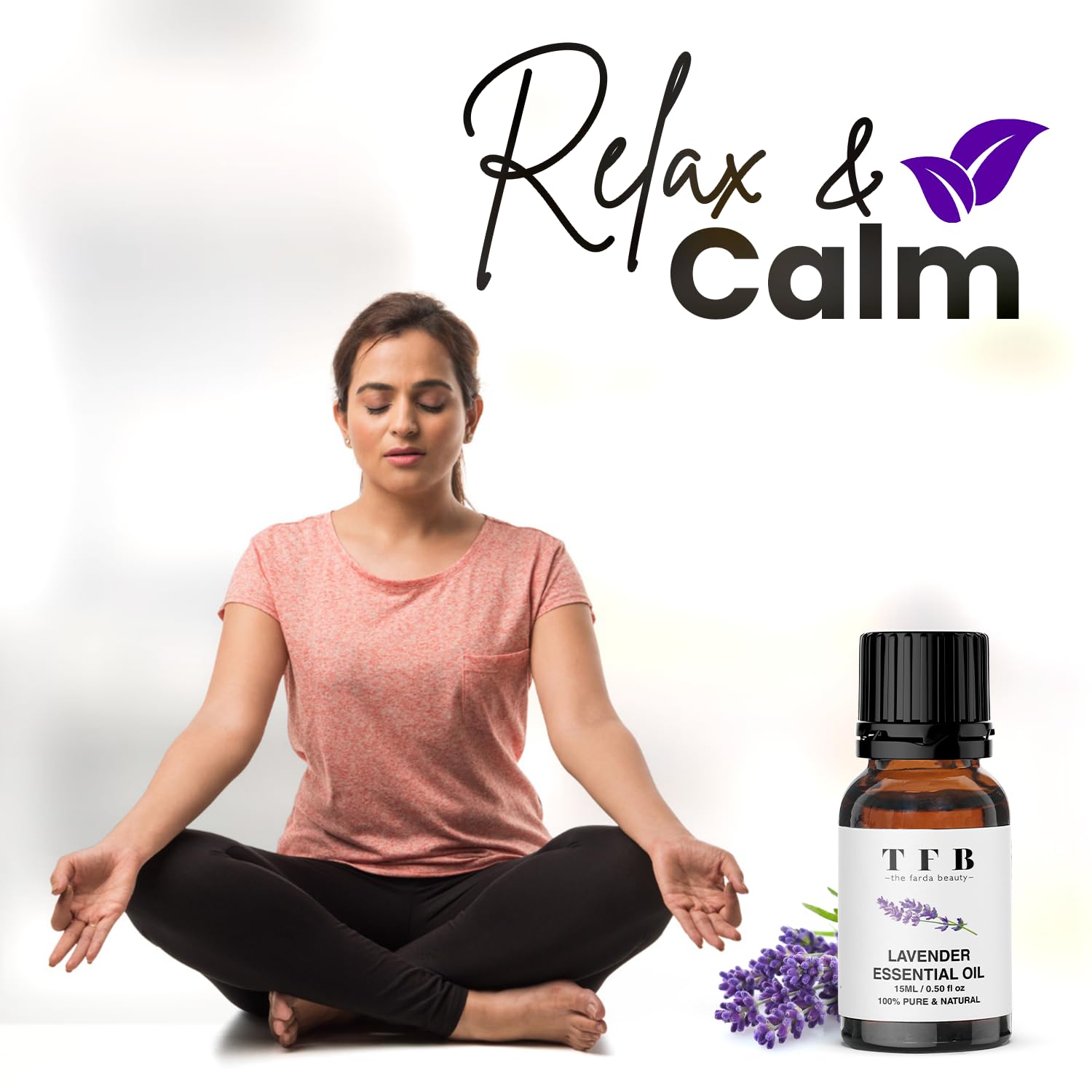 TFB 100% Pure Organic Lavender & Tea Tree Essential Oil Set (2x15ml) - Natural Dandruff & Dry Scalp Treatment, Acne & Pimple Control, Stress Relief - Perfect for Aromatherapy, DIY Skincare & Hair Care