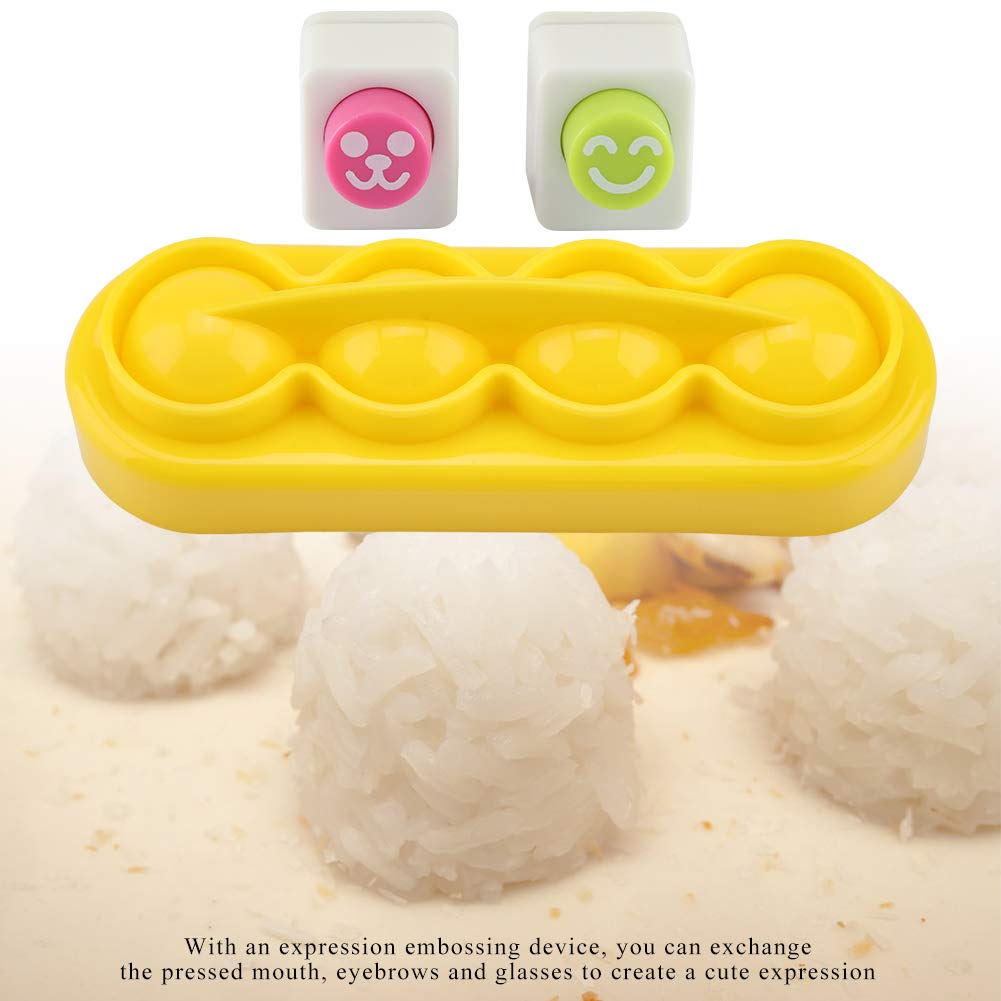 Rice Ball Molds Set - Mini Sushi Maker Kit with Spoon & Smile Face Seaweed Embossing Tool for DIY Bento, Kids Lunch & Party Snacks - Perfect for Home Meal Prep, School Lunches & Japanese Food Lovers