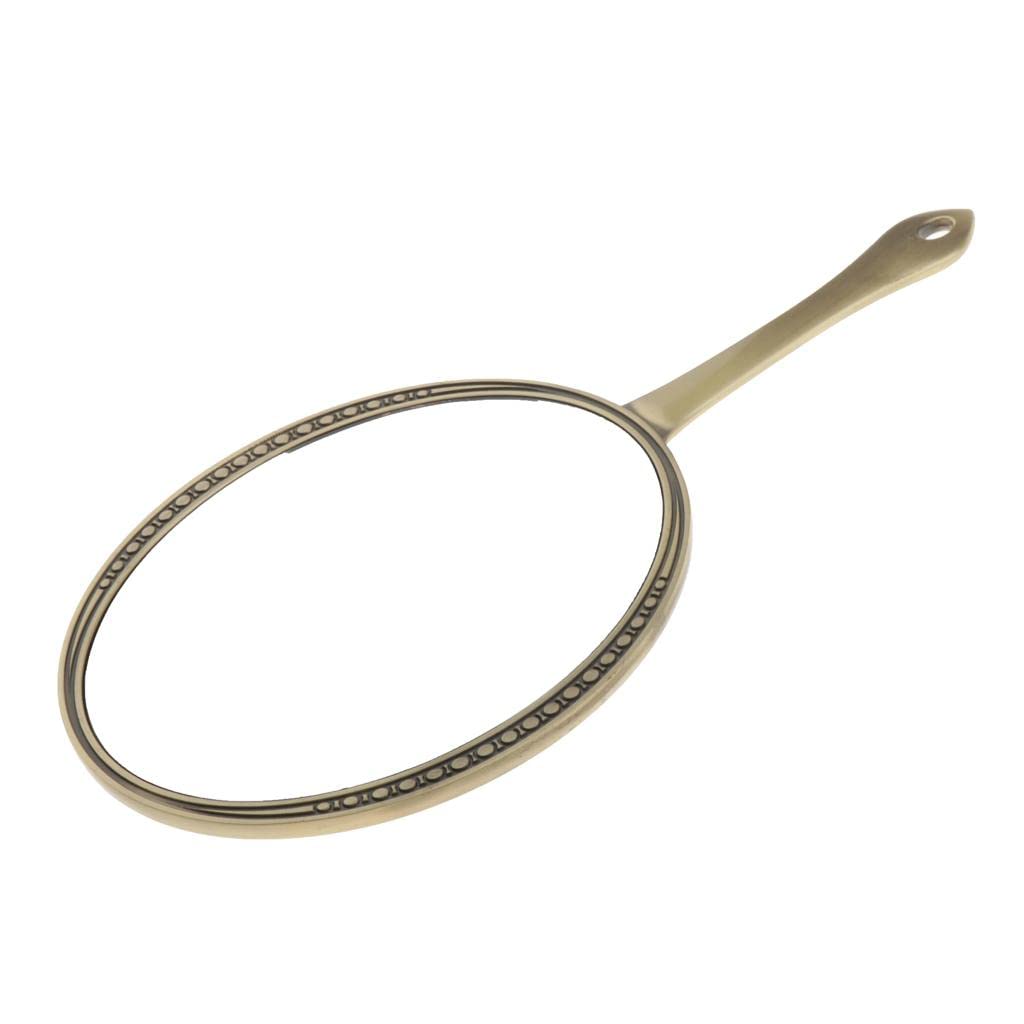 LOSA 7-Inch Oval Handheld Makeup Mirror - Portable Travel Cosmetic Mirror with Bronze Frame - Perfect for Home, Travel, and Professional Makeup Application