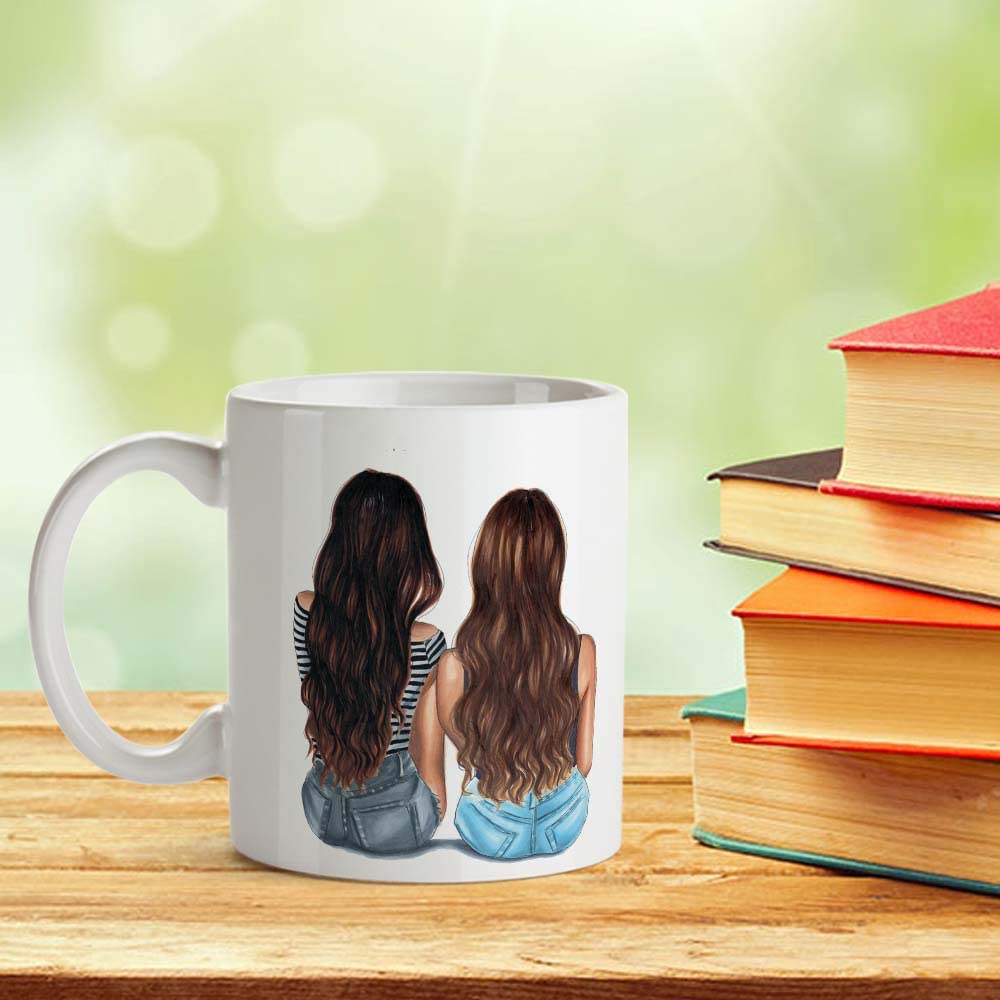 Best Friend Coffee Mug Gift for Women - 11oz Cute Ceramic Coffee Cup with Inspirational Friendship Quotes, Perfect for Bestie Gifts, Birthday, Christmas - White (1 Piece) - Great for Office, Home, or Gift Giving