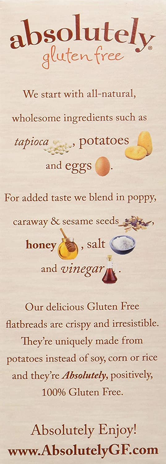 Absolutely Gluten Free Everything Flatbread, 5.29-Ounce (3-Pack) - Certified Gluten-Free, Vegan & Kosher | Perfect for Sandwiches, Wraps & Snacks | Allergen-Friendly Bread Alternative