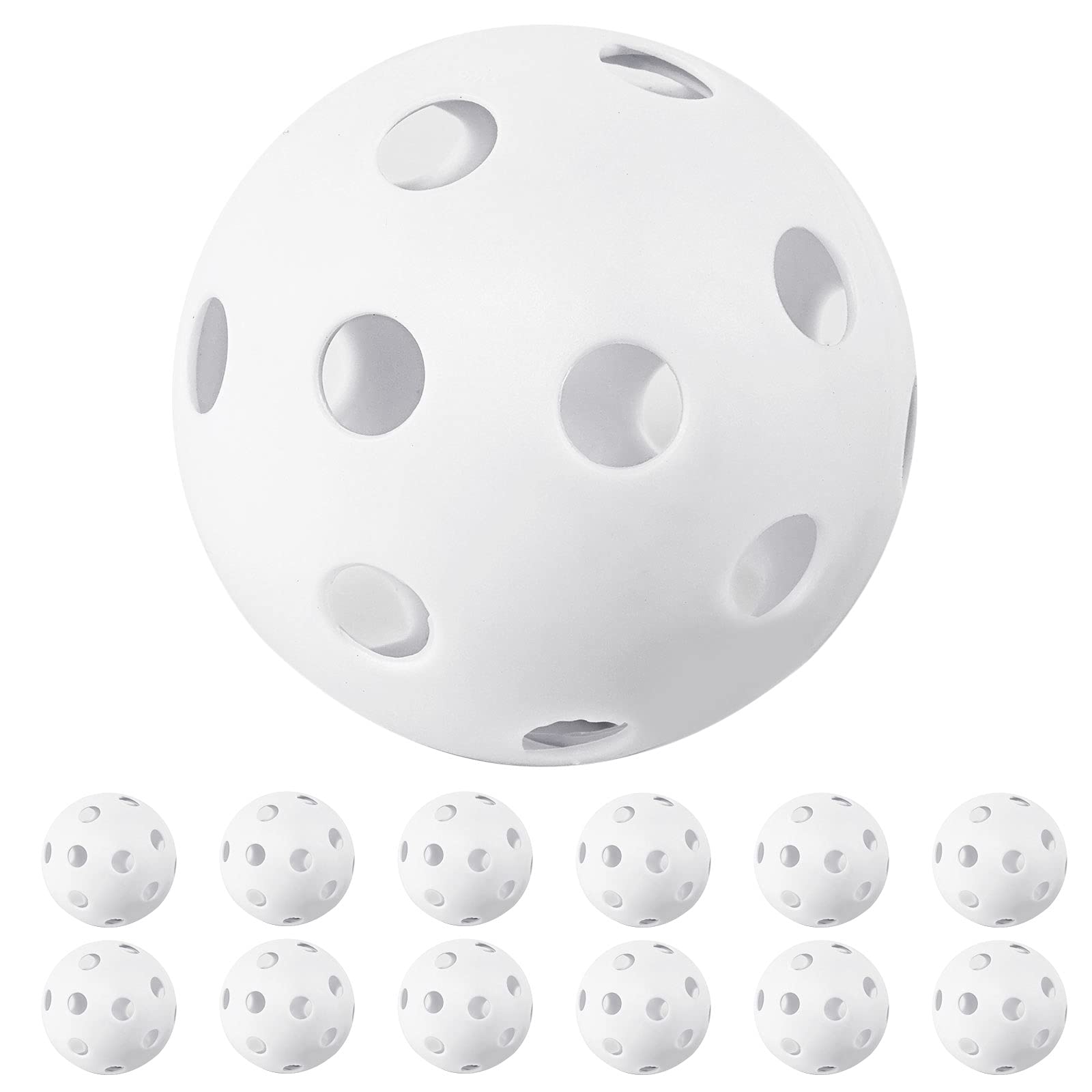 GKK 12 Pack Plastic Baseballs - 9 Inch Soft Practice Training Balls for Hitting, Batting & Pickleball | Lightweight Indoor/Outdoor Use for Kids, Backyard Games & Baseball Drills
