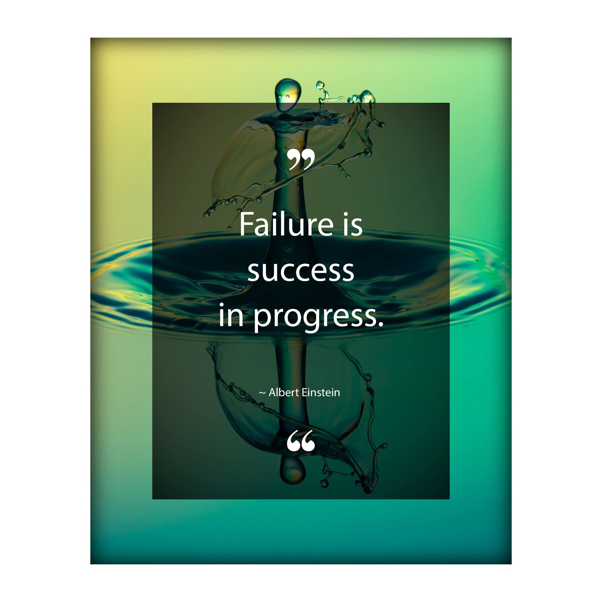 Albert Einstein Inspirational Wall Art Print - Motivational Quotes for Success & Progress - Unframed 8x10 - Perfect for Living Room, Home, Office, School Decor & Motivational Gifts